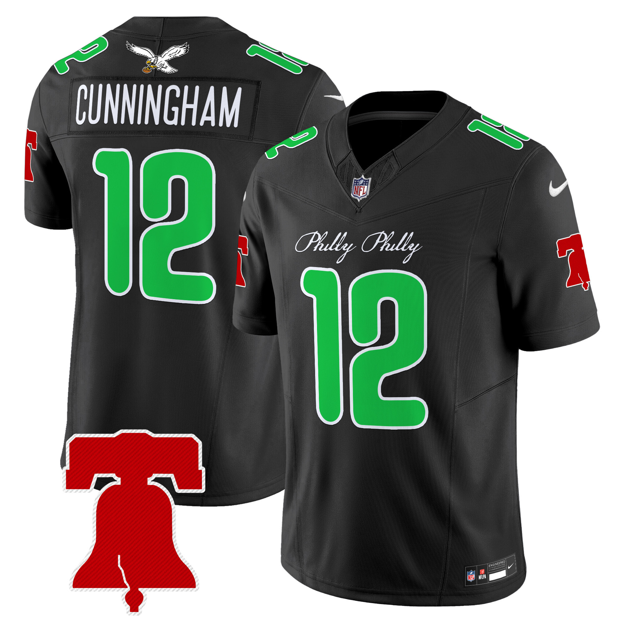 Men's Randall Cunningham Philadelphia Eagles Philly Phanatic Style Vapor Limited Black Jersey - All Stitched