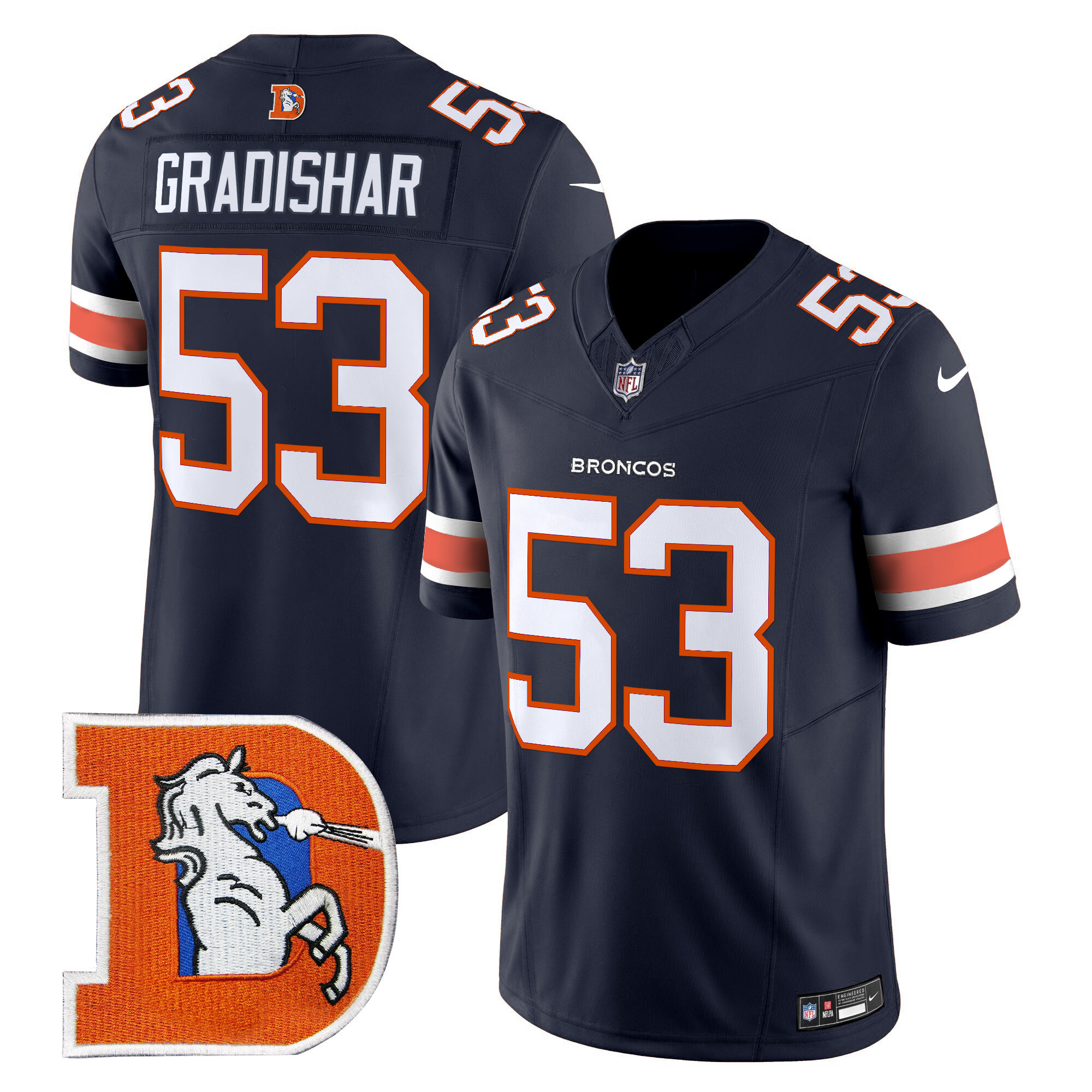 Men's Randy Gradishar Denver Broncos Throwback Vapor Limited Navy Jersey - All Stitched