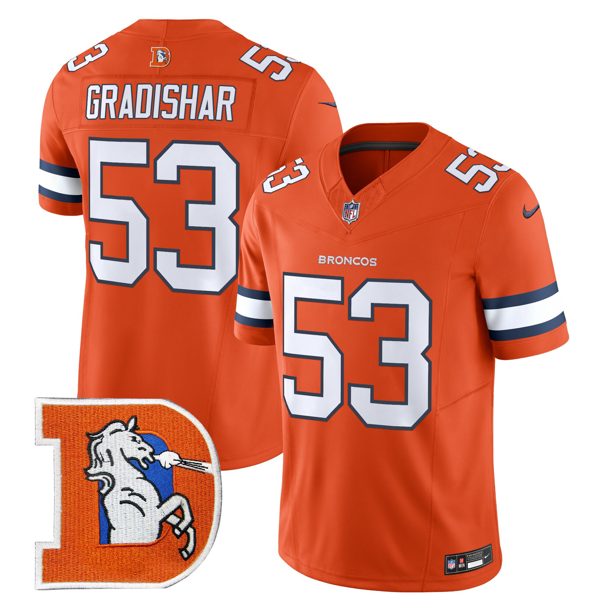 Men's Randy Gradishar Denver Broncos Throwback Vapor Limited Orange Jersey - All Stitched