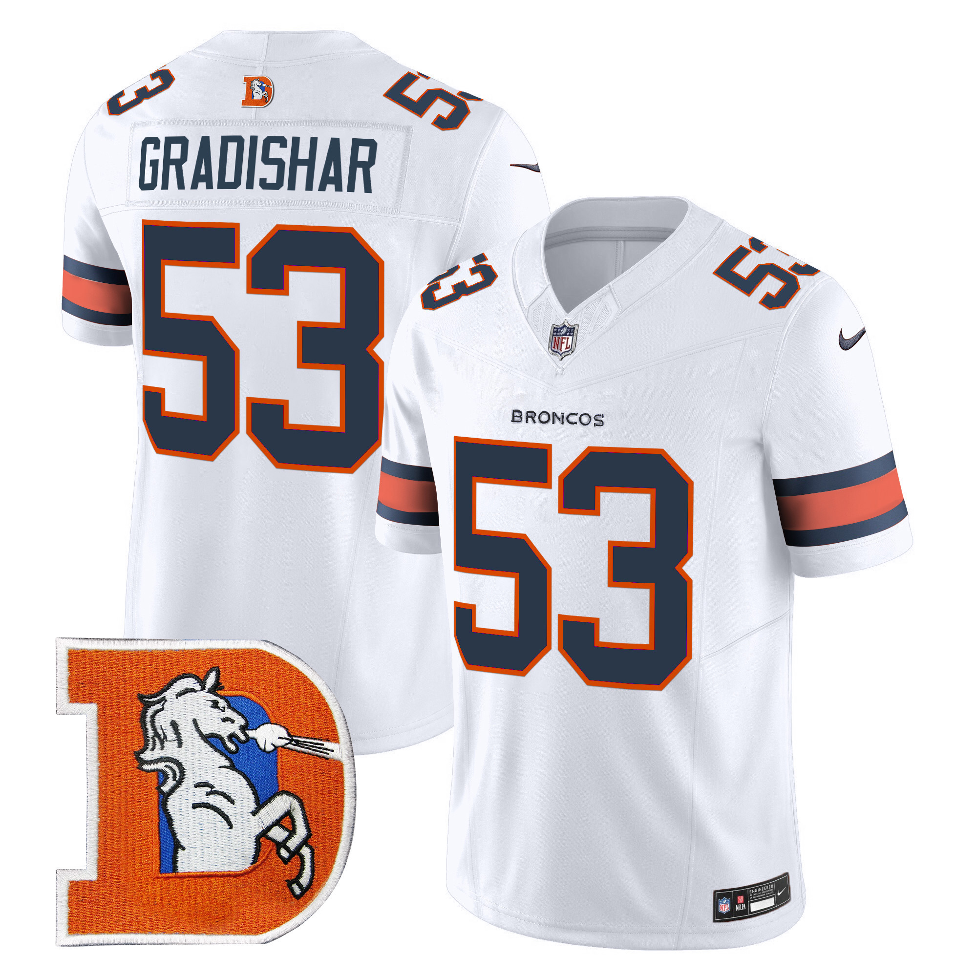Men's Randy Gradishar Denver Broncos Throwback Vapor Limited White Jersey - All Stitched