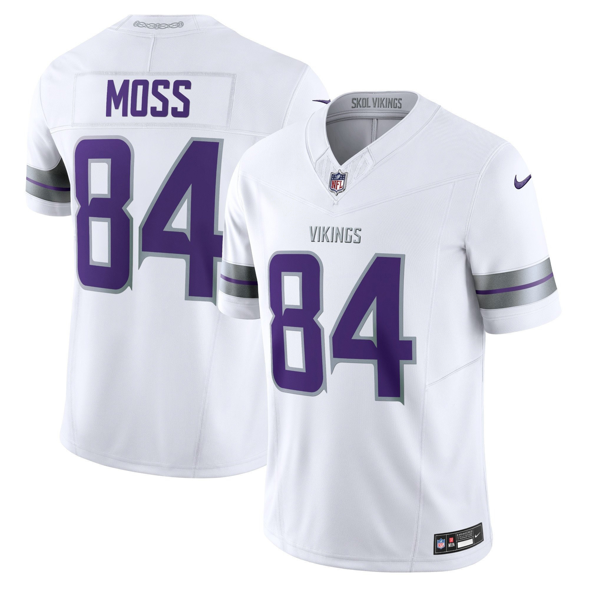 Men's Randy Moss 2024 Minnesota Vikings Winter Warrior Vapor Limited White Jersey - All Stitched