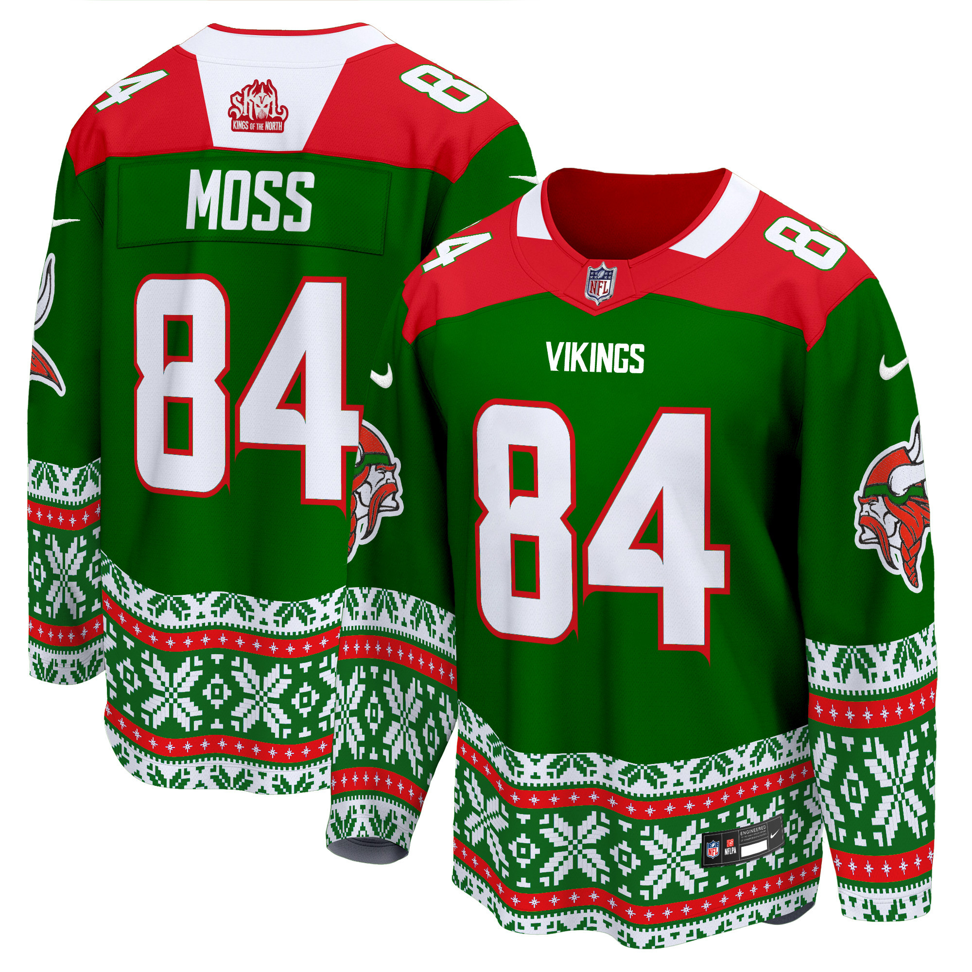 Men's Randy Moss Minnesota Vikings 2024 Christmas Premier Breakaway Green Jersey - All Stitched