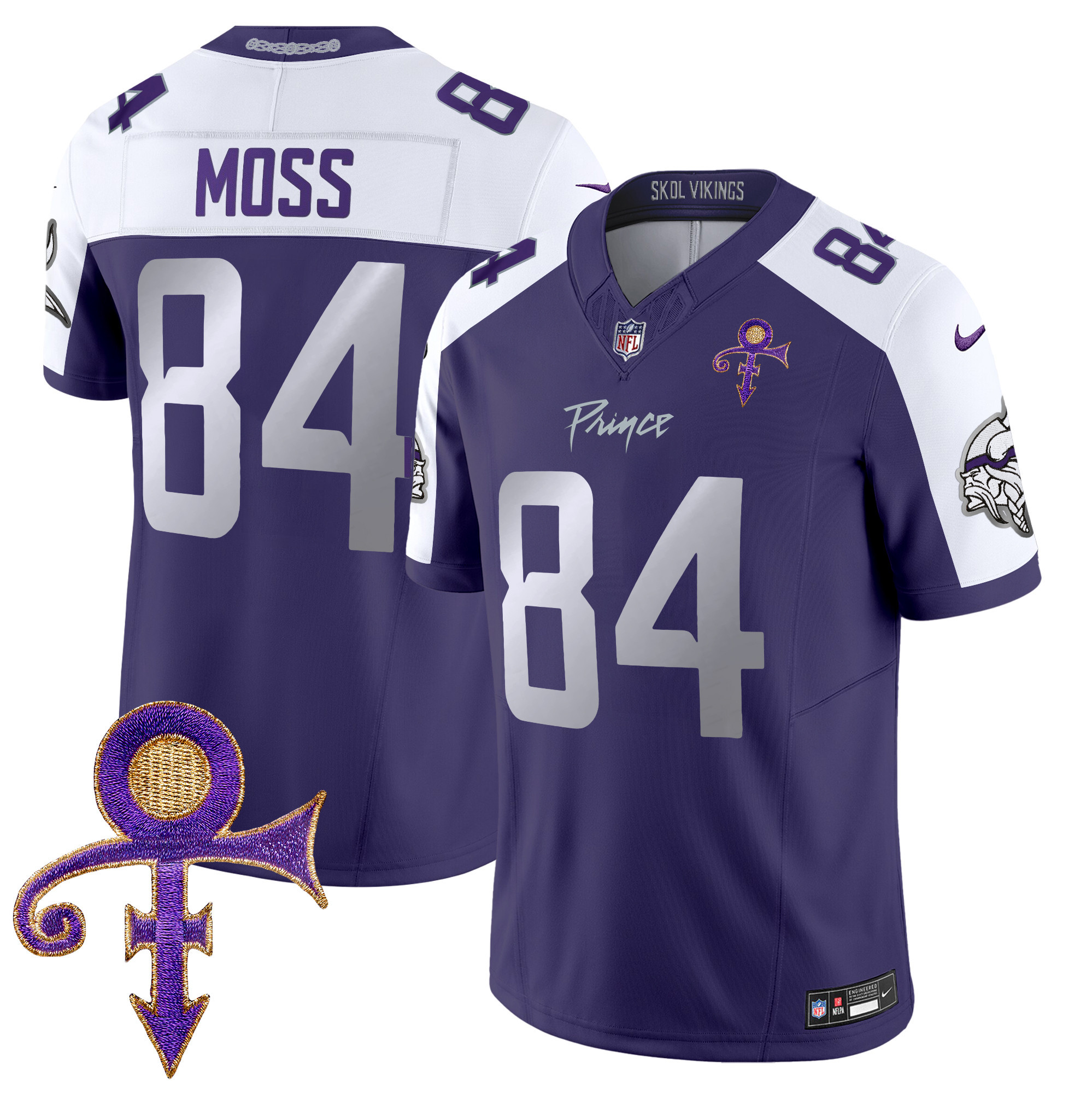 Men's Randy Moss Minnesota Vikings 2024 Prince Vapor Limited Purple Alternate Jersey - All Stitched