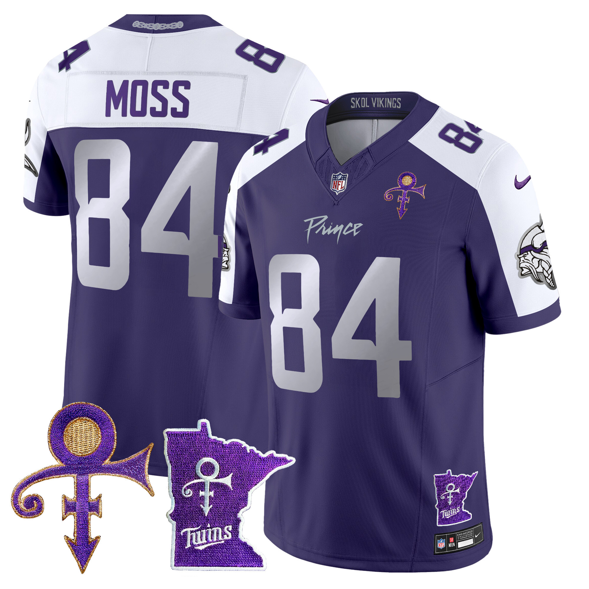 Men's Randy Moss Minnesota Vikings 2024 Prince Vapor Limited Purple Alternate Jersey V2 - All Stitched