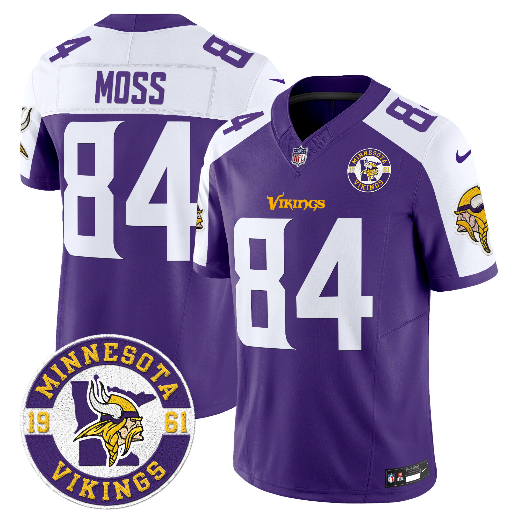 Men's Randy Moss Minnesota Vikings 2024 Vapor Limited Purple Alternate Jersey - All Stitched