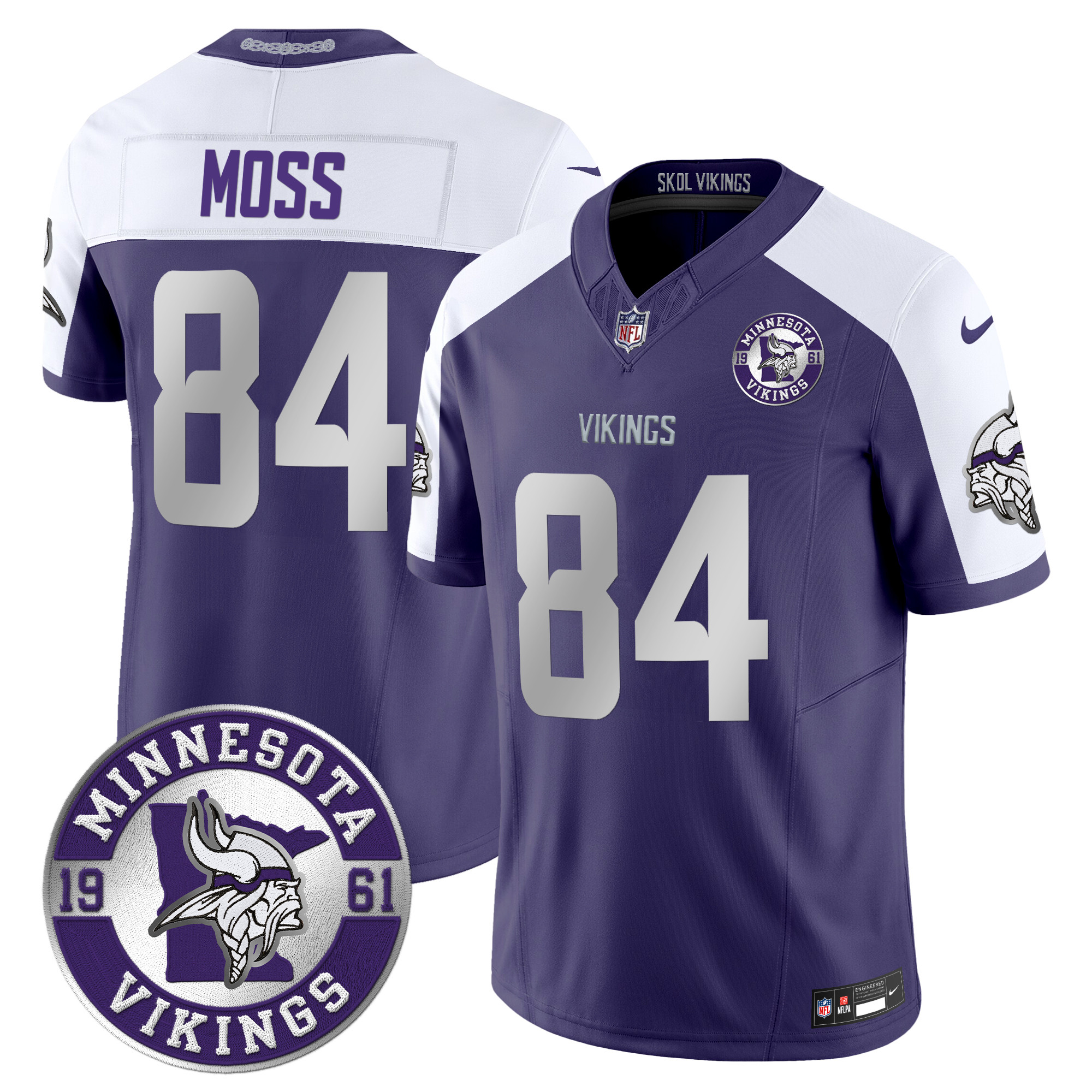 Men's Randy Moss Minnesota Vikings 2024 Vapor Limited Purple Alternate Jersey - All Stitched