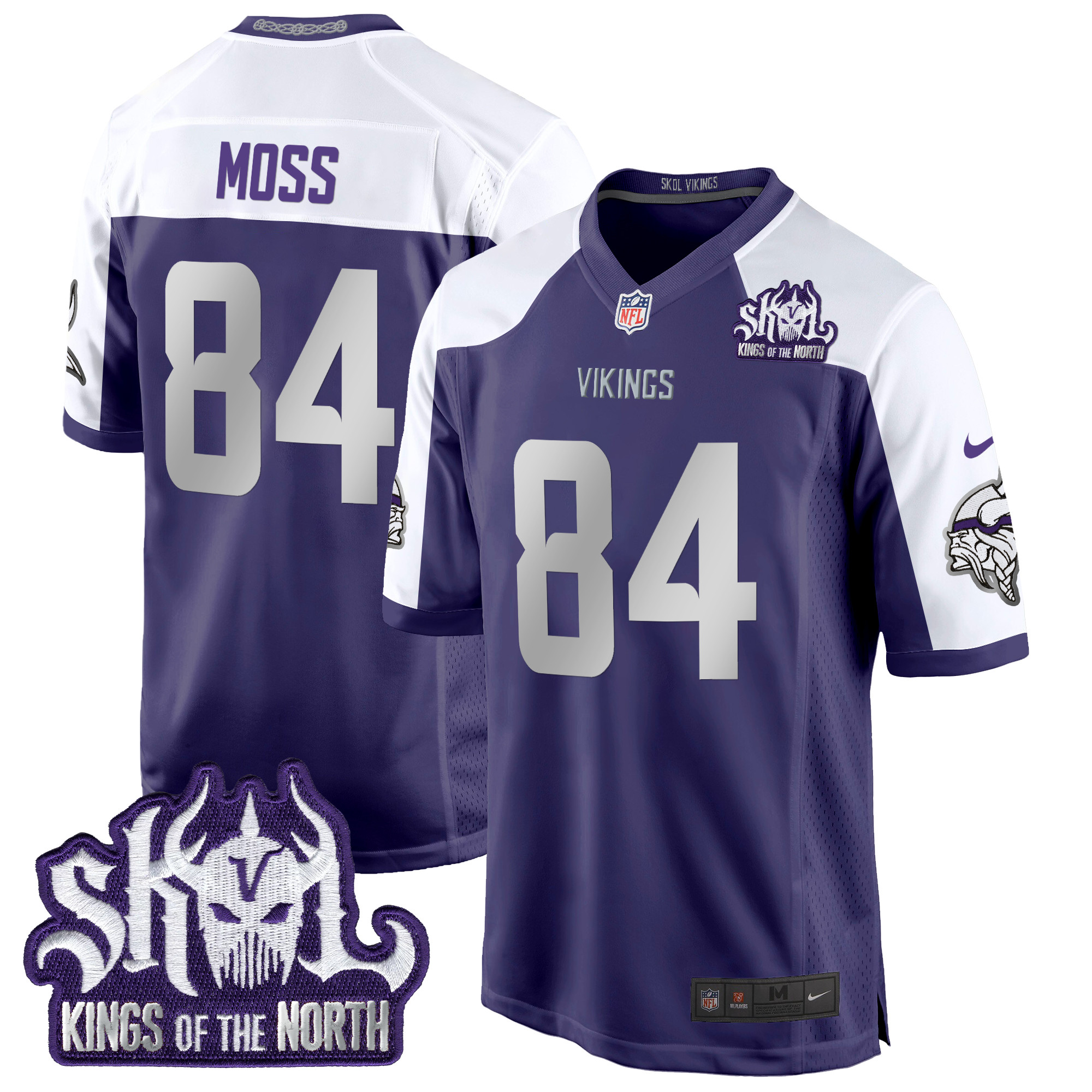 Men's Randy Moss Minnesota Vikings 2024 Winter Warrior Skol Patch Game Purple Alternate Jersey - All Stitched