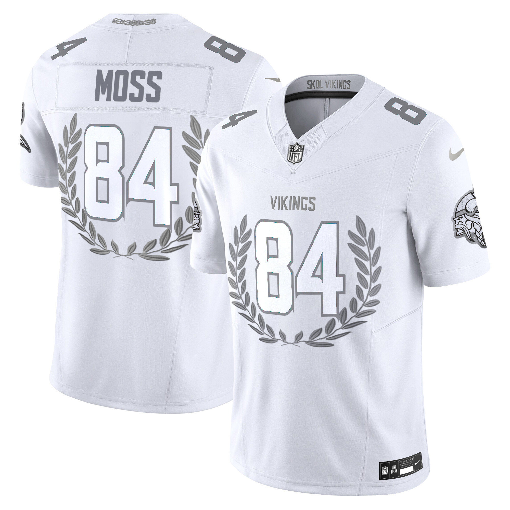 Men's Randy Moss Minnesota Vikings Platinum MVP Vapor Limited Jersey - All Stitched