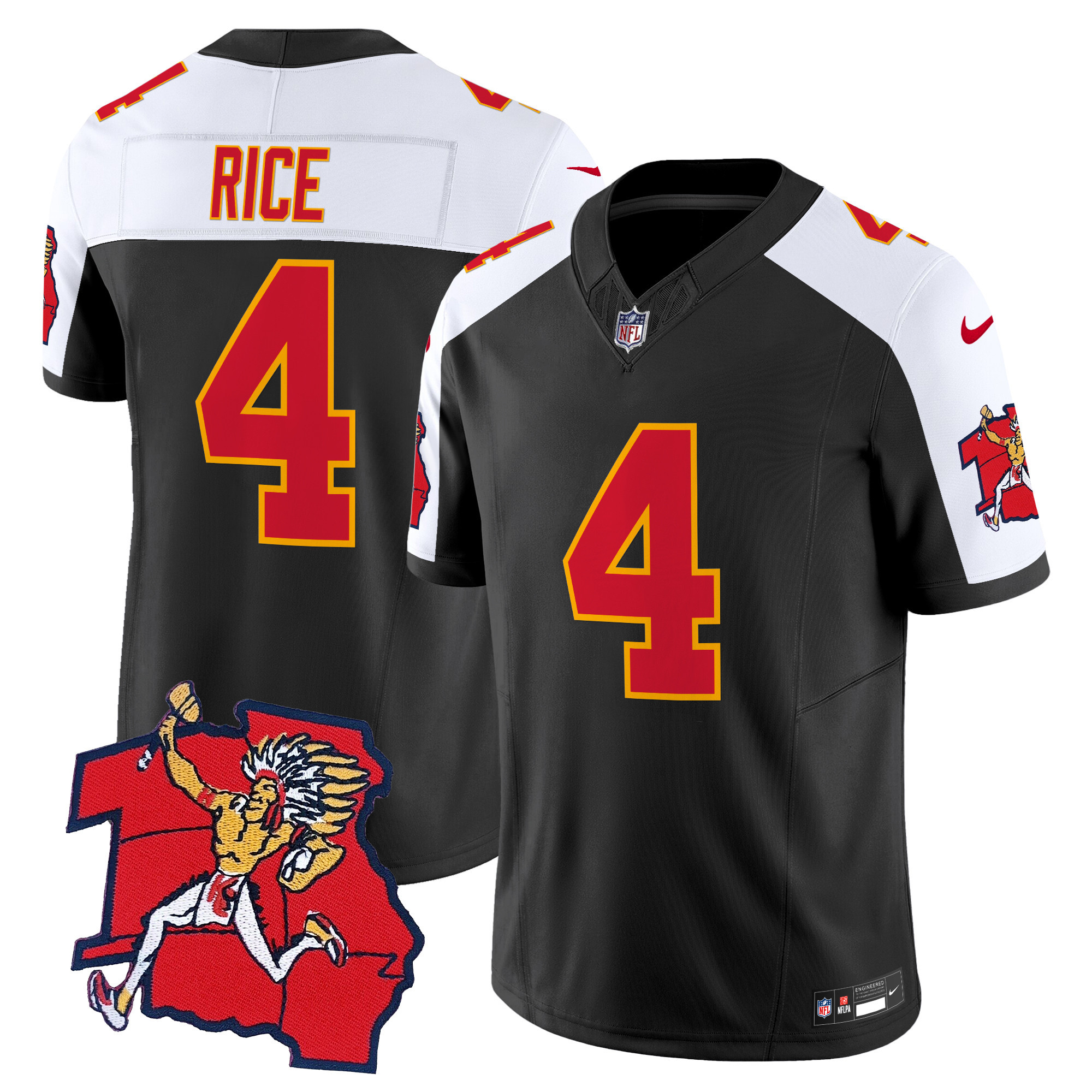 Men's Rashee Rice Kansas City Chiefs 1963 Throwback Vapor Limited Black Alternate Jersey - All Stitched