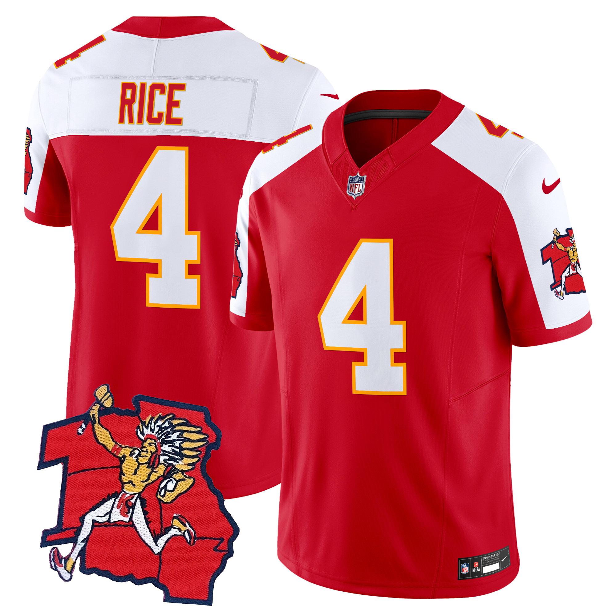 Men's Rashee Rice Kansas City Chiefs 1963 Throwback Vapor Limited Red Alternate Jersey - All Stitched