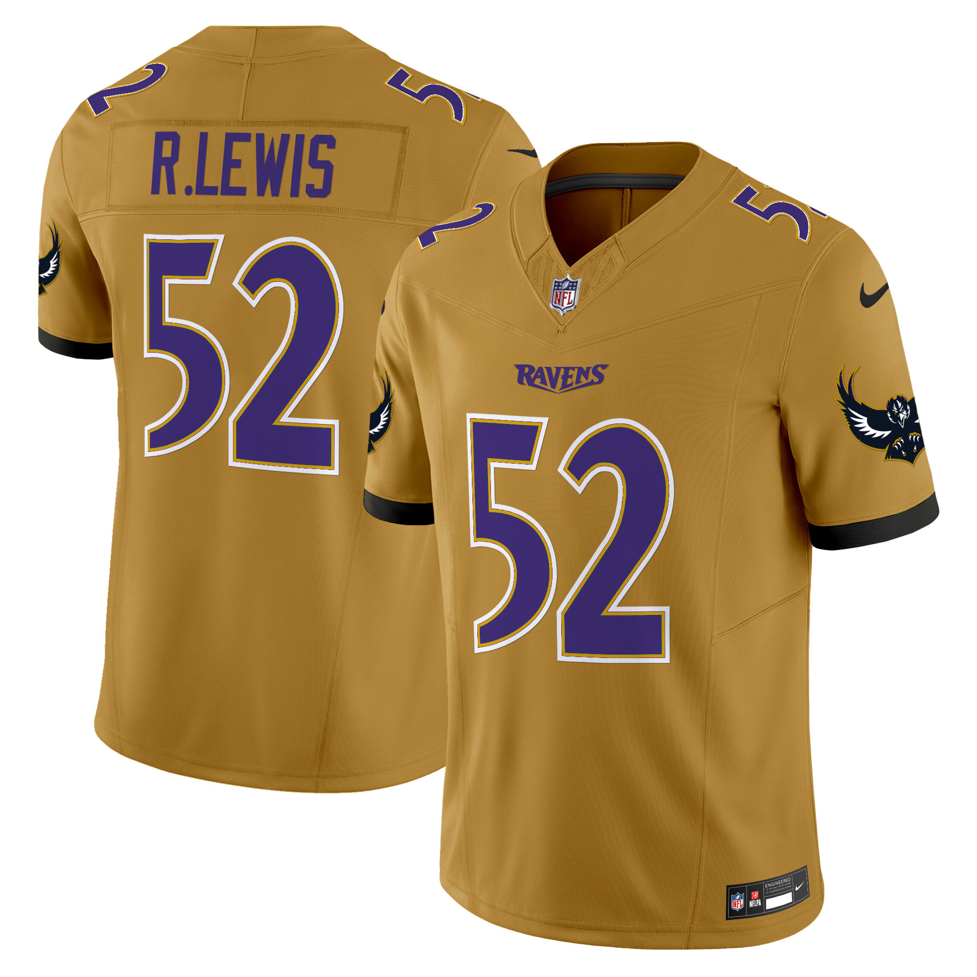 Men's Ray Lewis Baltimore Ravens Special Vapor Limited Gold Jersey - All Stitched