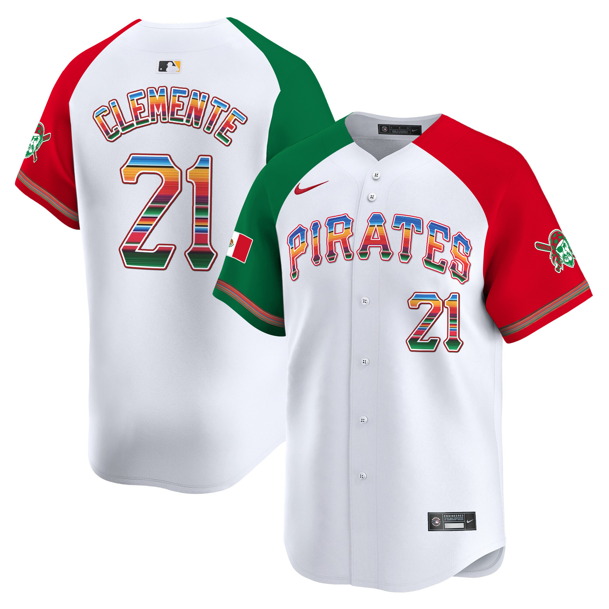 Men's Roberto Clemente Pittsburgh Pirates Mexico Vapor Premier Limited Alternate Jersey - All Stitched