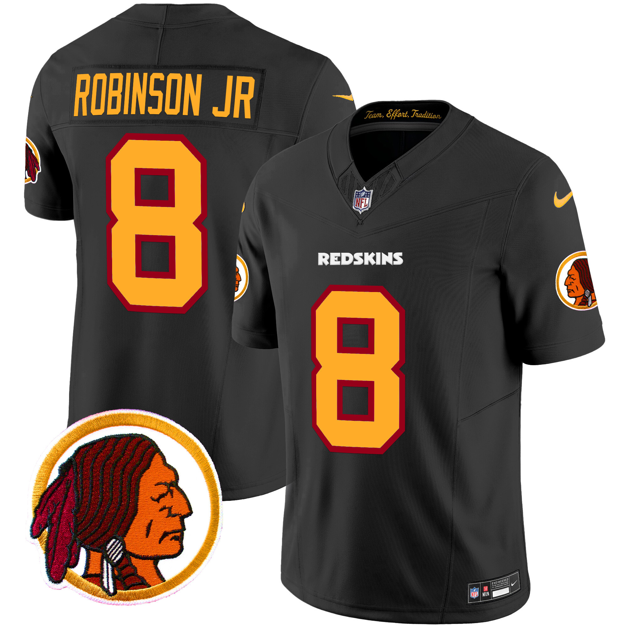 Men's Robinson Jr. Washington Commanders Throwback Vapor Limited Black Jersey - All Stitched
