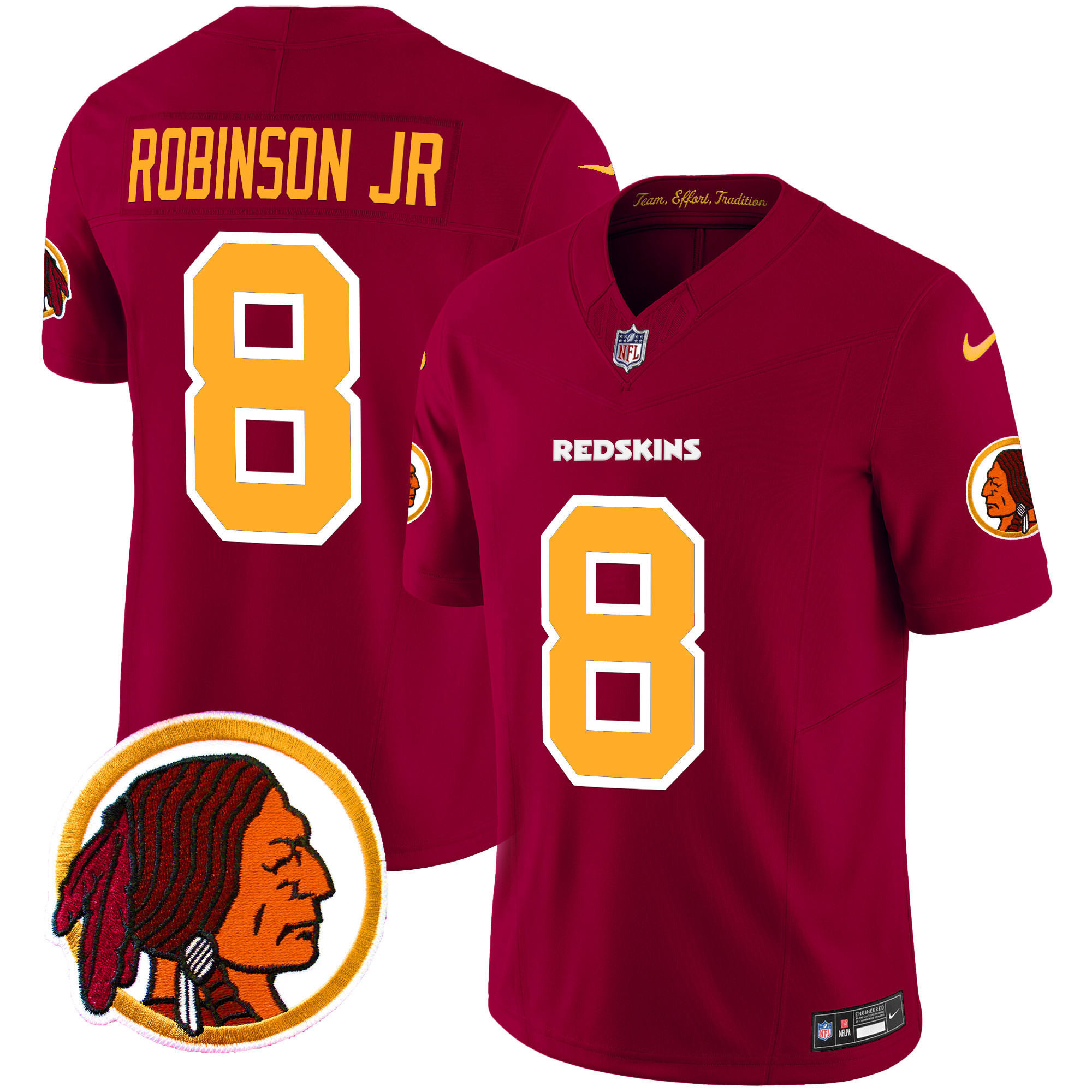 Men's Robinson Jr. Washington Redskins Throwback Vapor Limited Burgundy Jersey V2 - All Stitched