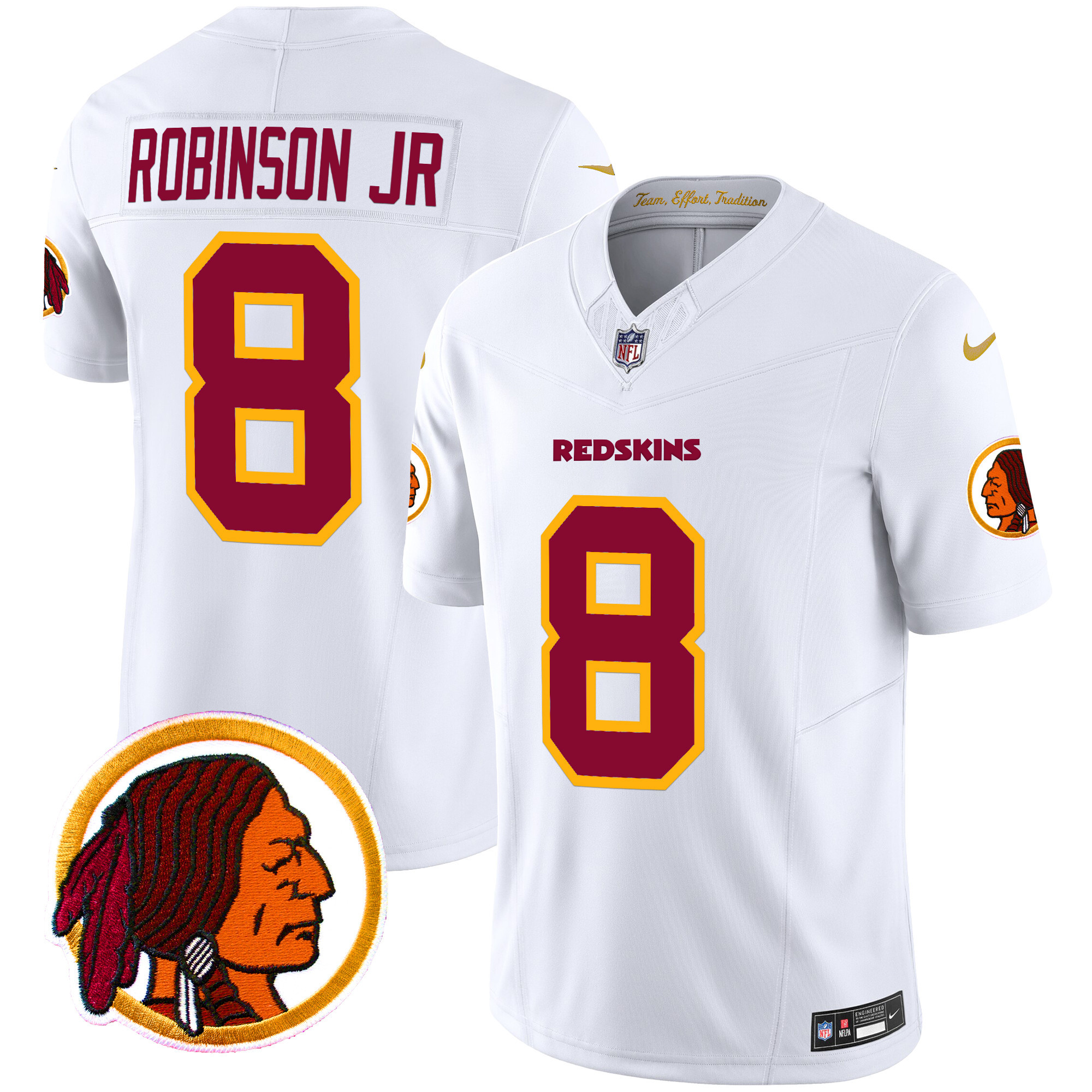 Men's Robinson Jr. Washington Redskins Throwback Vapor Limited White Jersey V2 - All Stitched