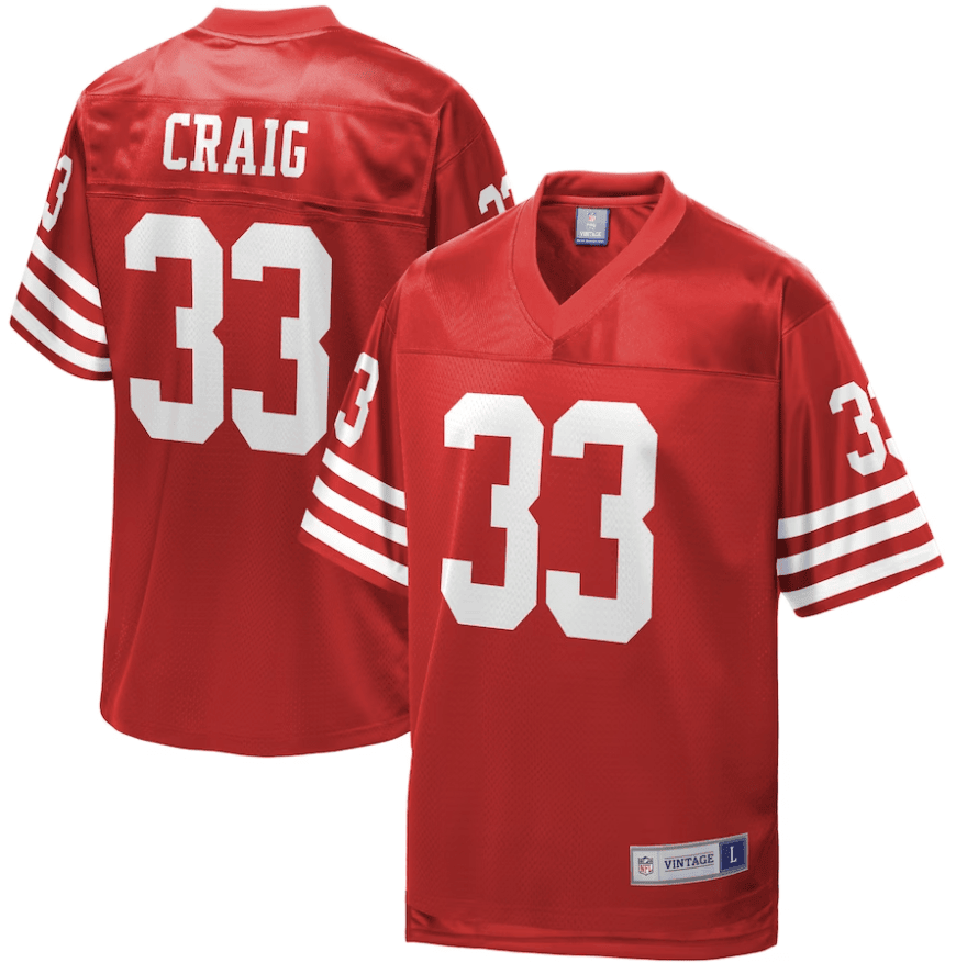Men's Roger Craig San Francisco 49ers Retired Red Jersey - All Stitched