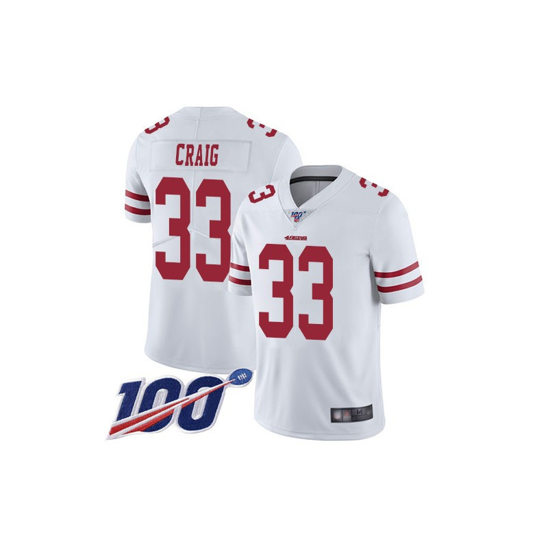 Men's Roger Craig San Francisco 49ers Retired White Jersey - All Stitched