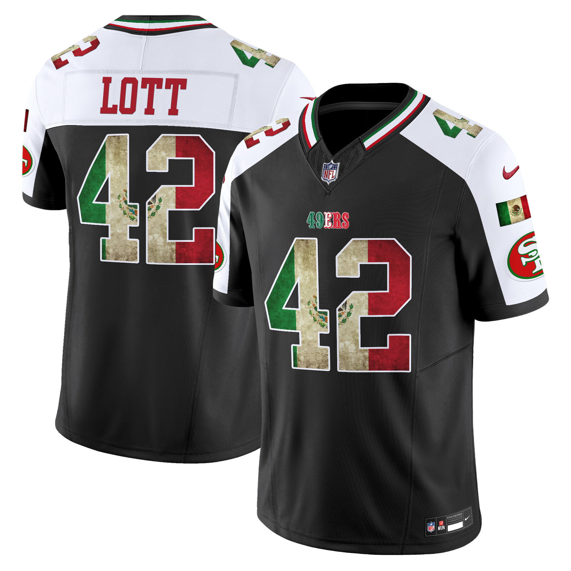 Men's Ronnie Lott San Francisco 49ers Mexico Vapor Limited Black Alternate Jersey - All Stitched