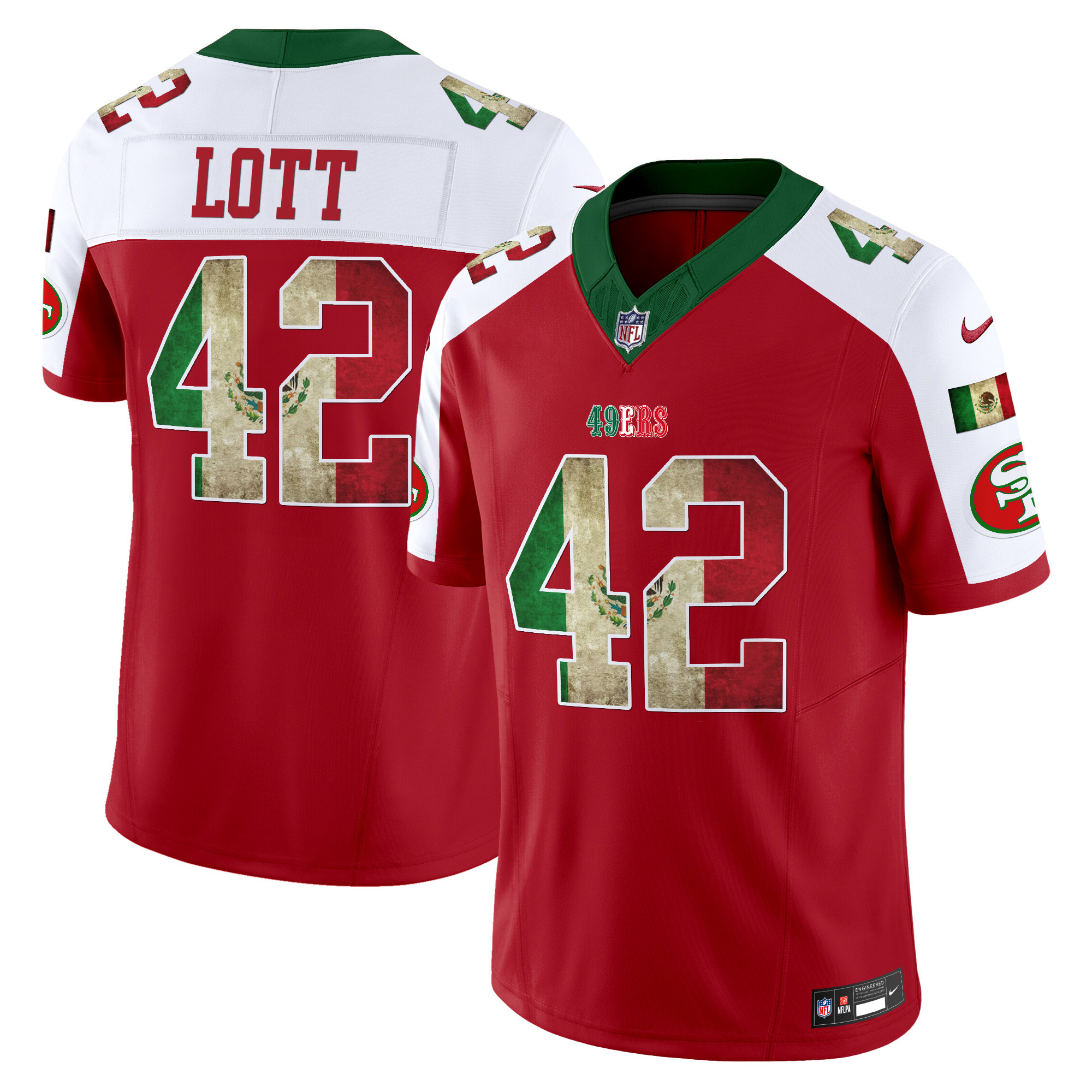 Men's Ronnie Lott San Francisco 49ers Mexico Vapor Limited Red Alternate Jersey - All Stitched