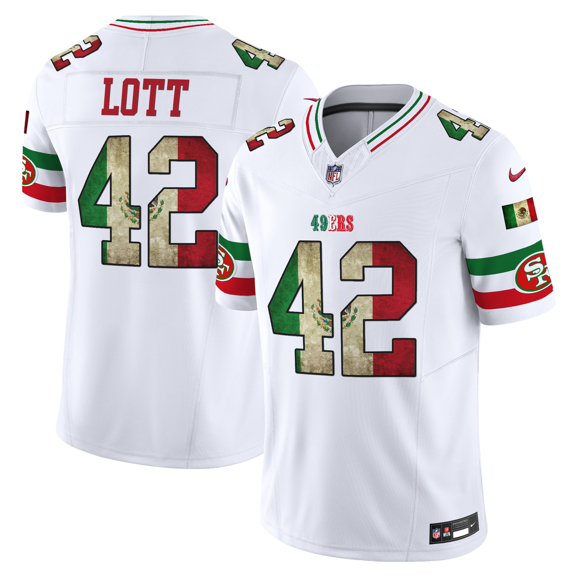 Men's Ronnie Lott San Francisco 49ers Mexico Vapor Limited White Jersey - All Stitched
