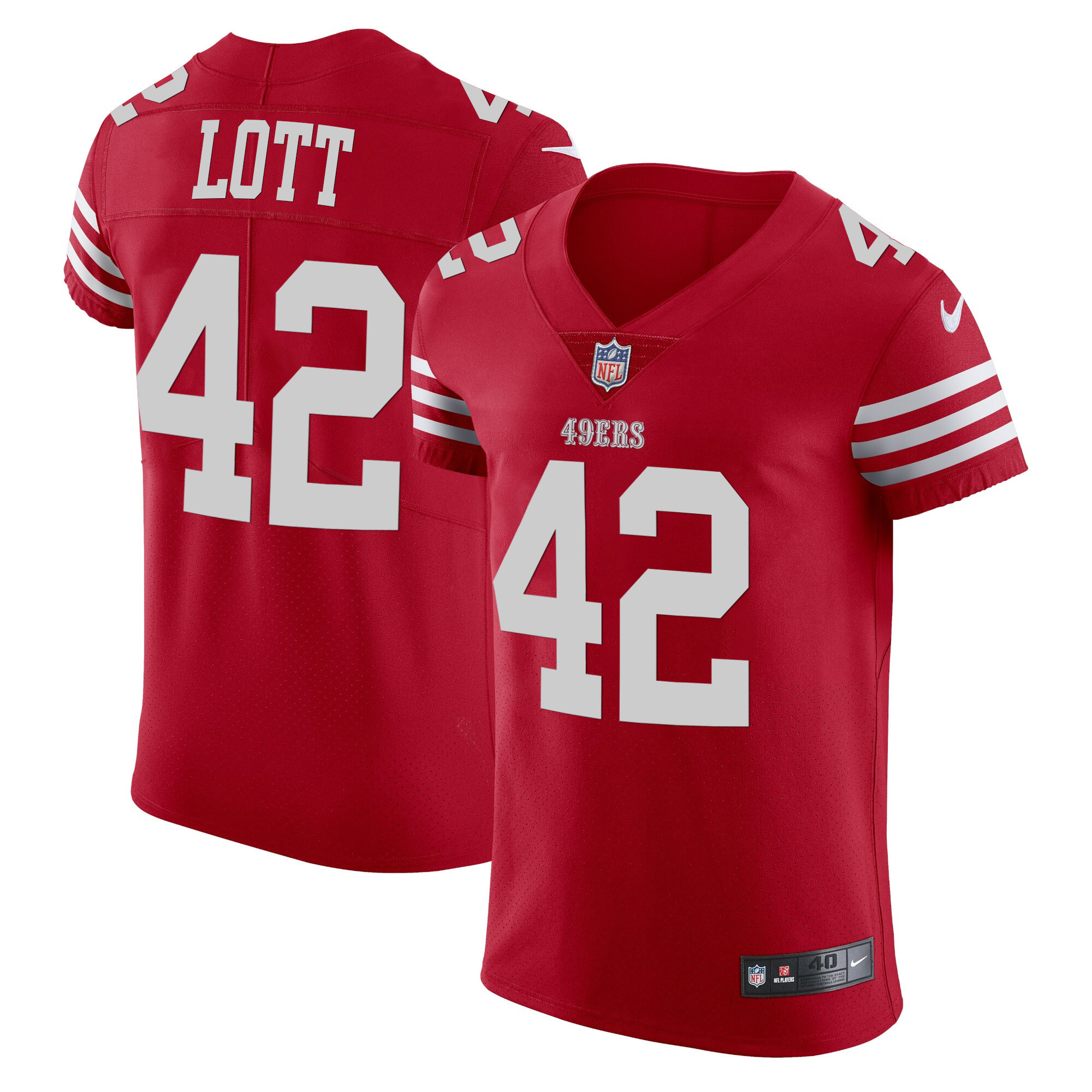 Men's Ronnie Lott San Francisco 49ers Vapor Elite Scarlet Jersey - All Stitched