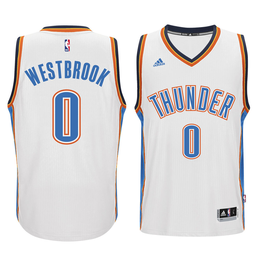 Men's Russell Westbrook Oklahoma City Thunder White adidas Swingman Jersey