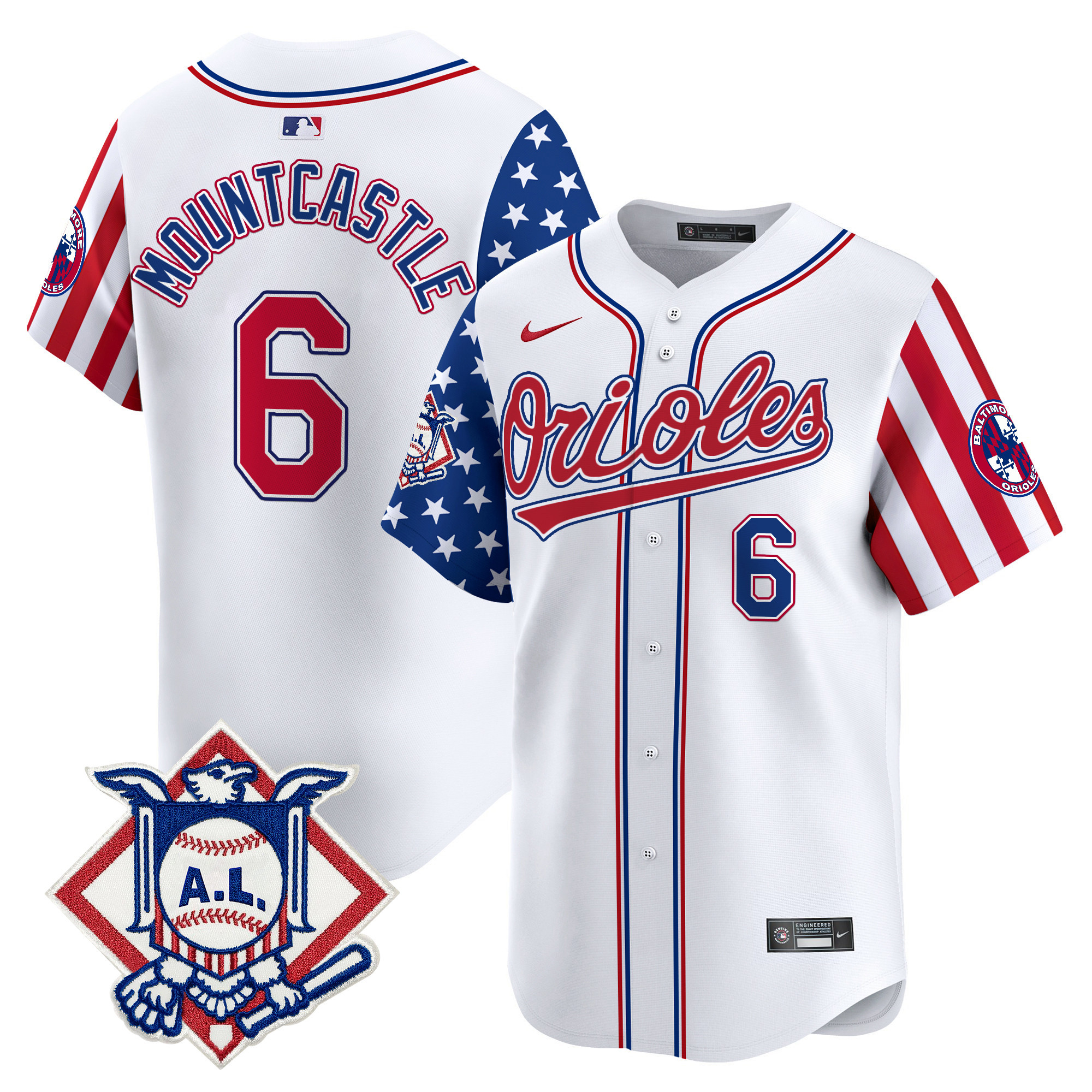 Men's Ryan Mountcastle Baltimore Orioles 2024 Fourth of July Vapor Premier Limited White Jersey - All Stitched