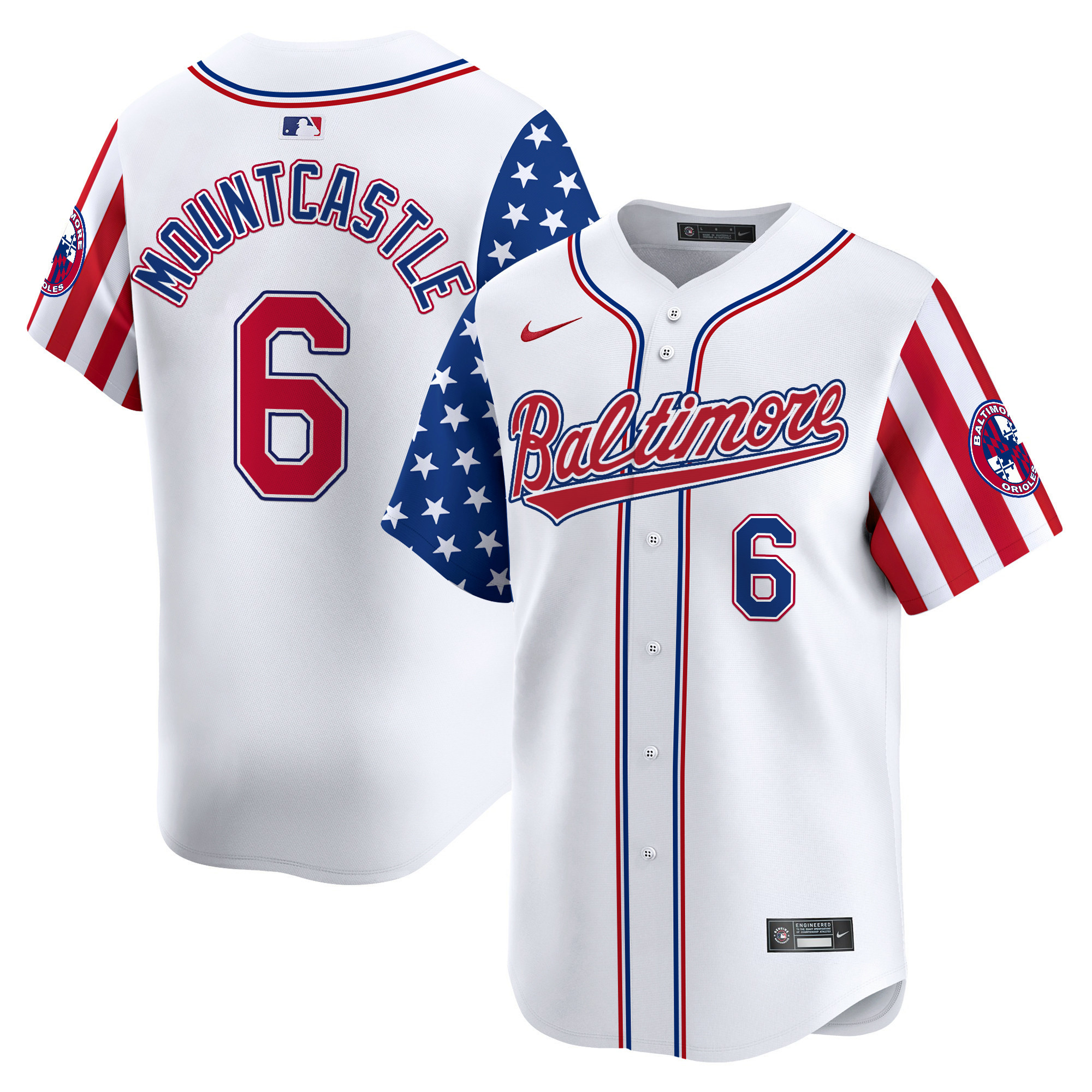 Men's Ryan Mountcastle Baltimore Orioles 2024 Independence Day Vapor Premier Limited White Limited Jersey - All Stitched