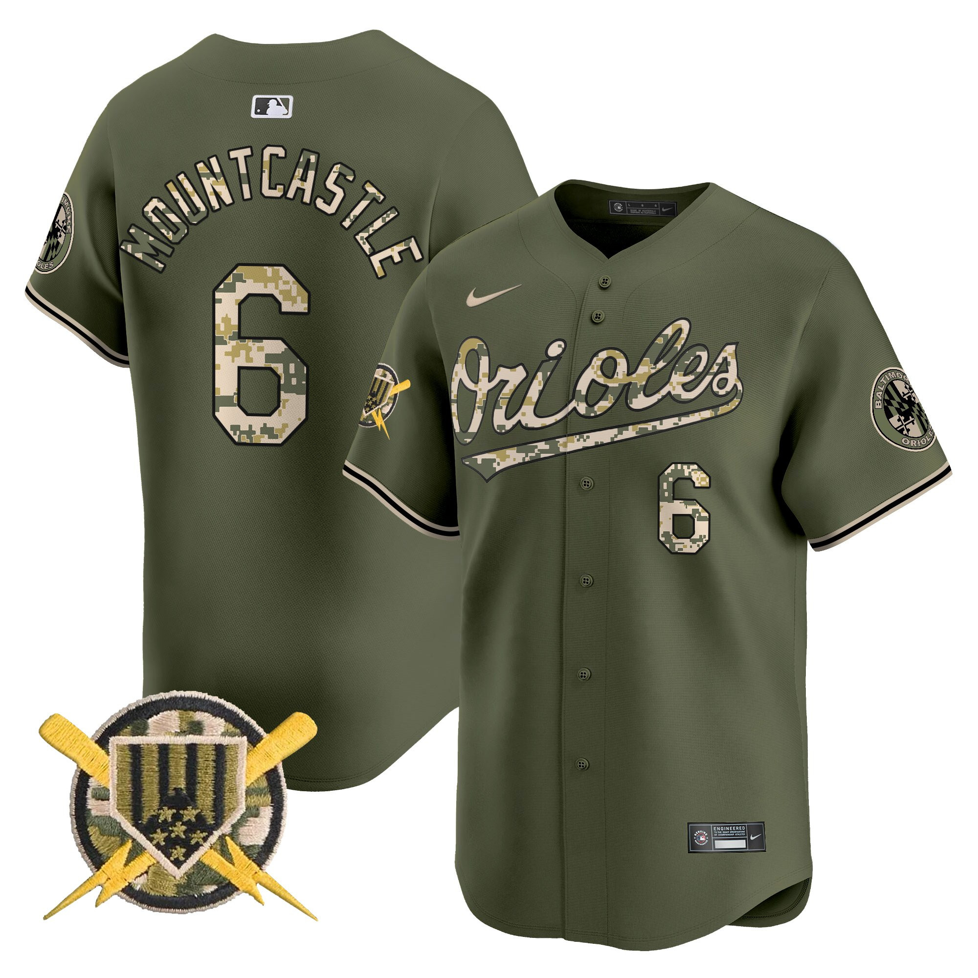 Men's Ryan Mountcastle Baltimore Orioles Armed Forces Day Vapor Premier Limited Green Jersey - All Stitched