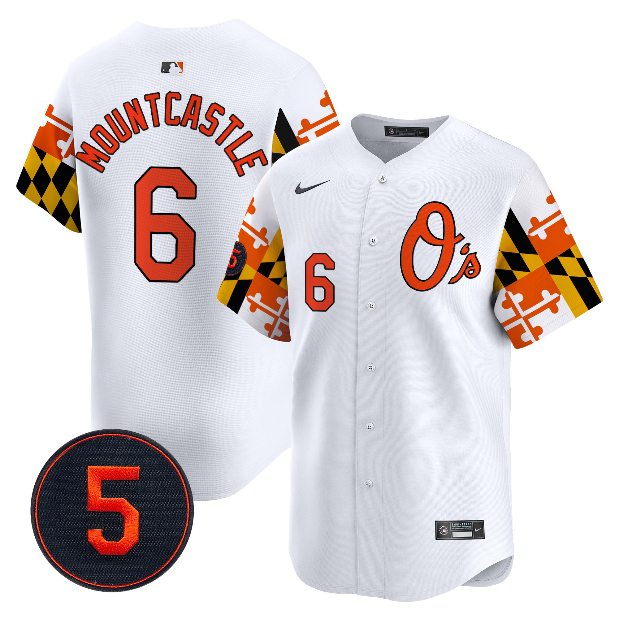 Men's Ryan Mountcastle Baltimore Orioles Robinson Patch Vapor Premier Limited White Jersey V5 - All Stitched