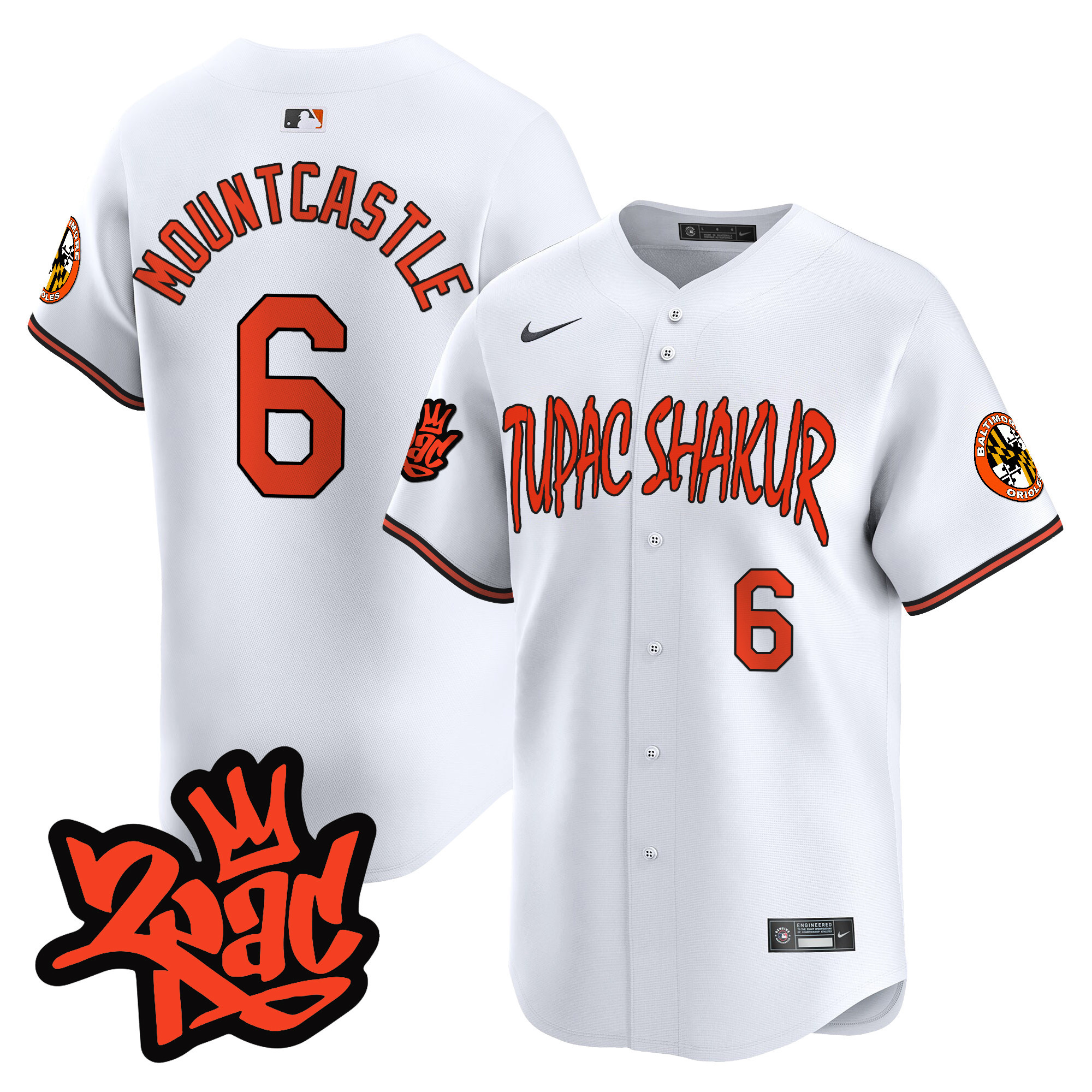 Men's Ryan Mountcastle Baltimore Orioles Tupac Shakur Vapor Premier Limited White Jersey - All Stitched