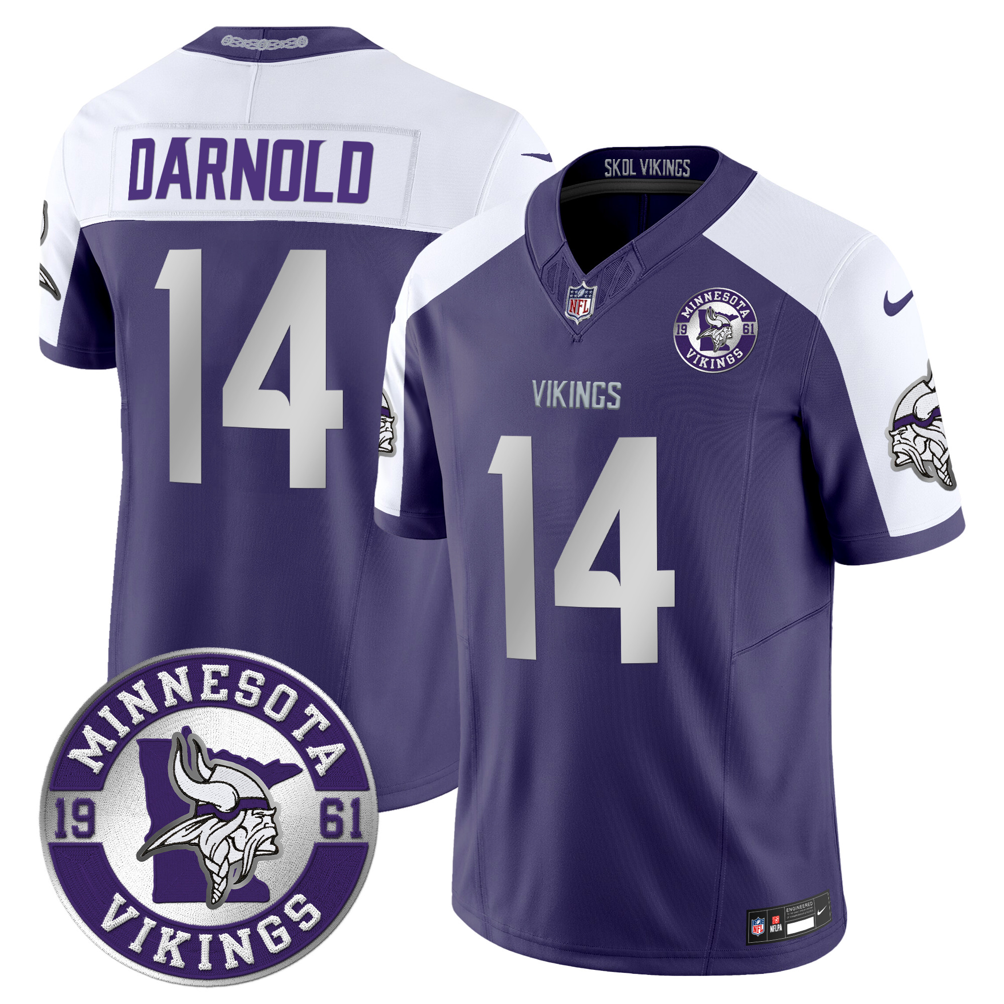 Men's Sam Darnold Minnesota Vikings 2024 Vapor Limited Purple Alternate Jersey - All Stitched