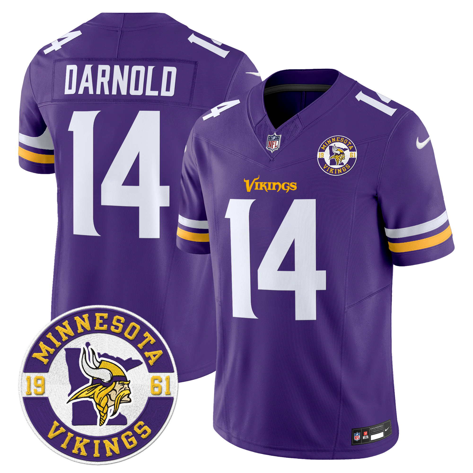 Men's Sam Darnold Minnesota Vikings 2024 Vapor Limited Purple Jersey - All Stitched