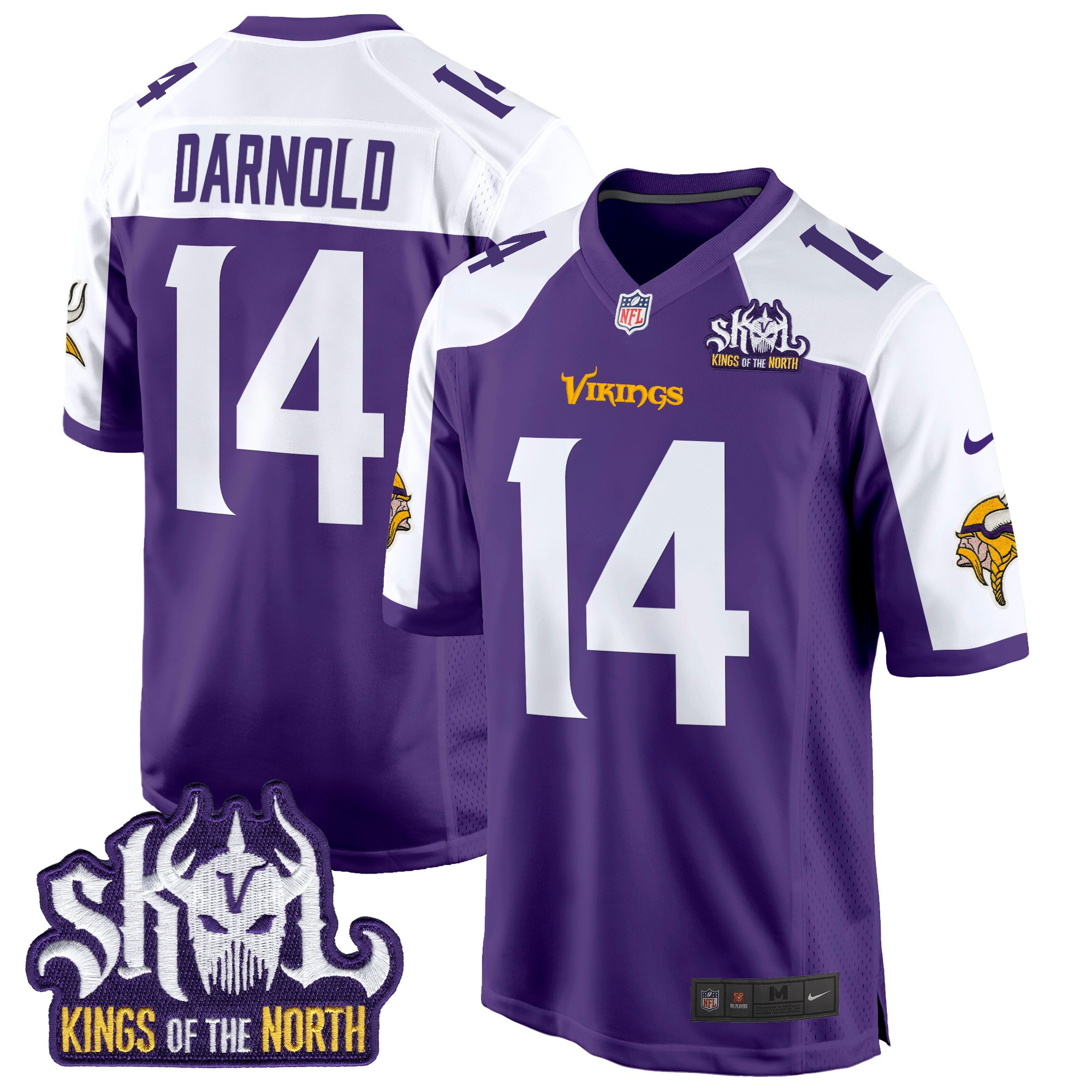 Men's Sam Darnold Minnesota Vikings King Of The North Patch Game Purple Alternate Jersey - All Stitched