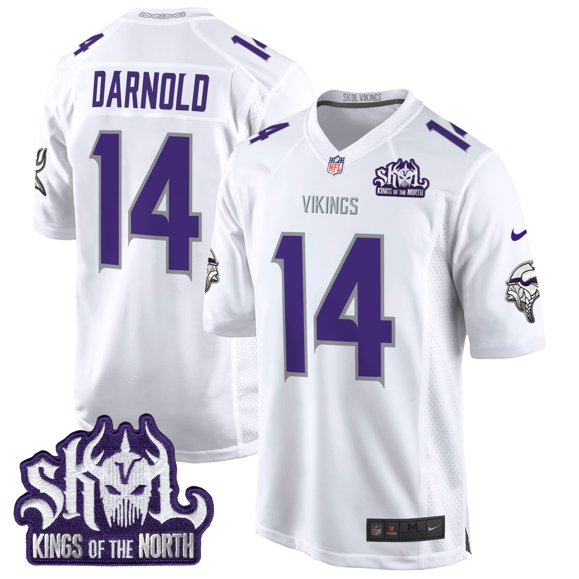 Men's Sam Darnold Minnesota Vikings King Of The North Patch Game Winter Warrior Jersey - All Stitched