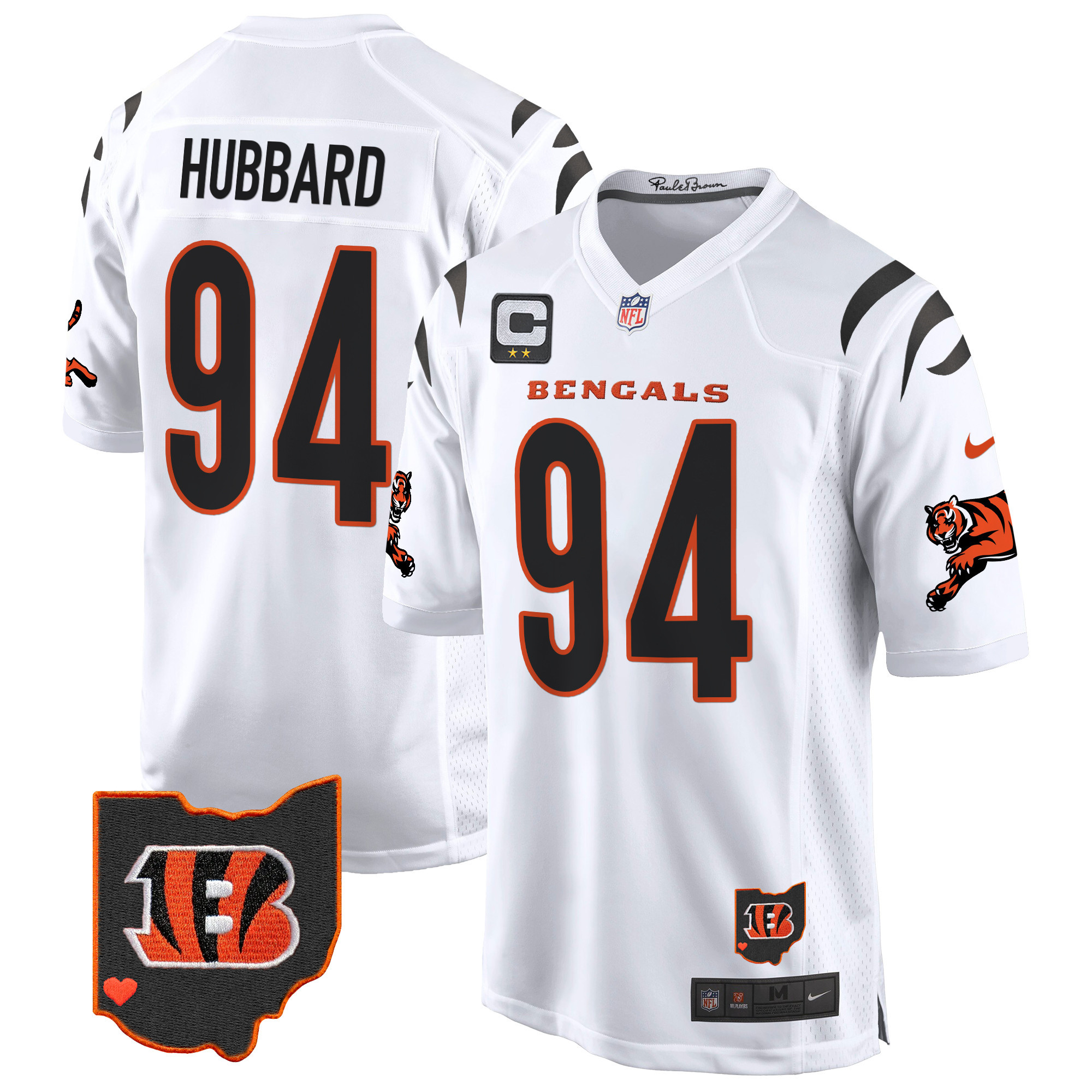 Men's Sam Hubbard Cincinnati Bengals 2024 Game White Jersey - All Stitched