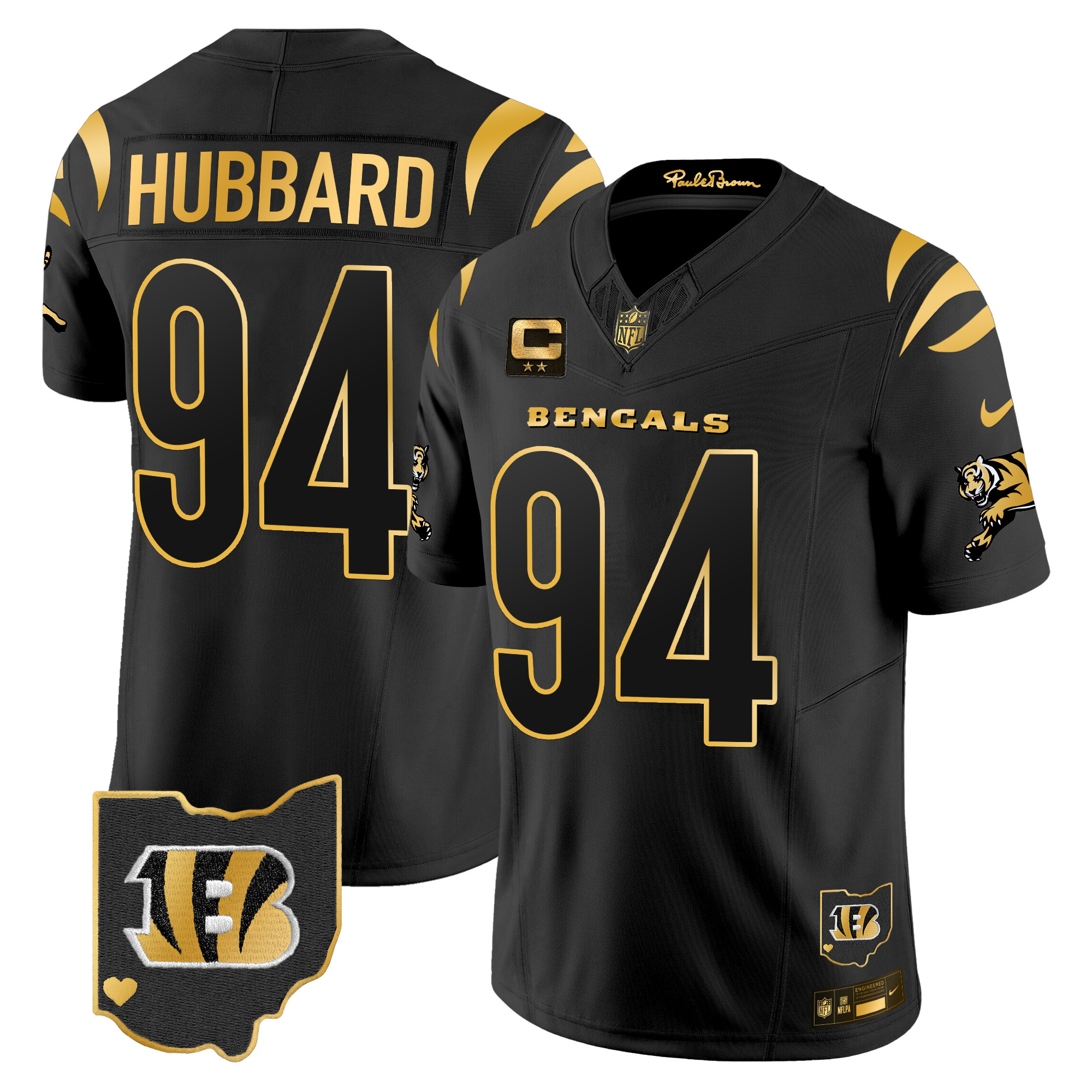 Men's Sam Hubbard Cincinnati Bengals 2024 Gold Vapor Limited Black Gold Jersey - All Stitched