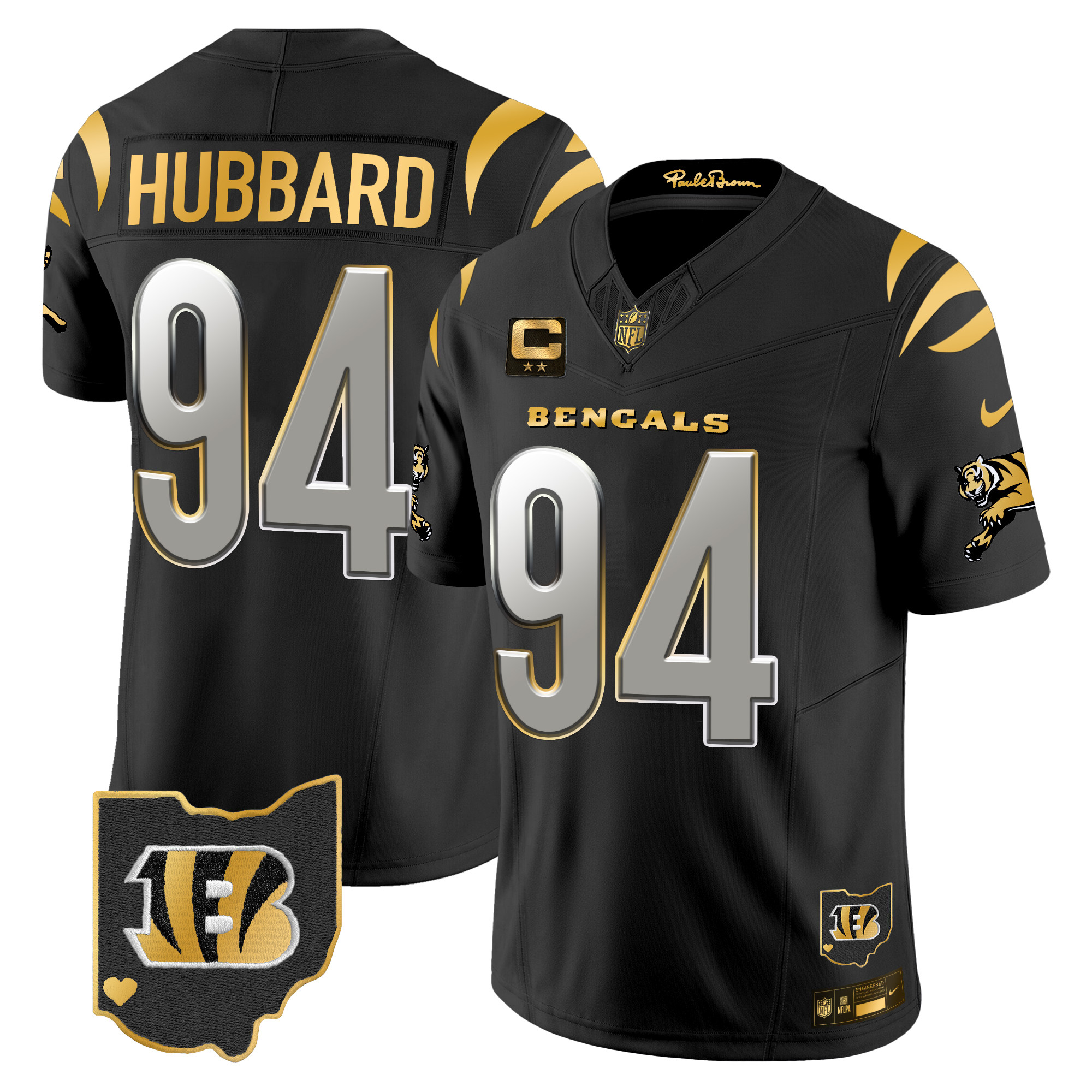 Men's Sam Hubbard Cincinnati Bengals 2024 Gold Vapor Limited Black Limited Jersey - All Stitched