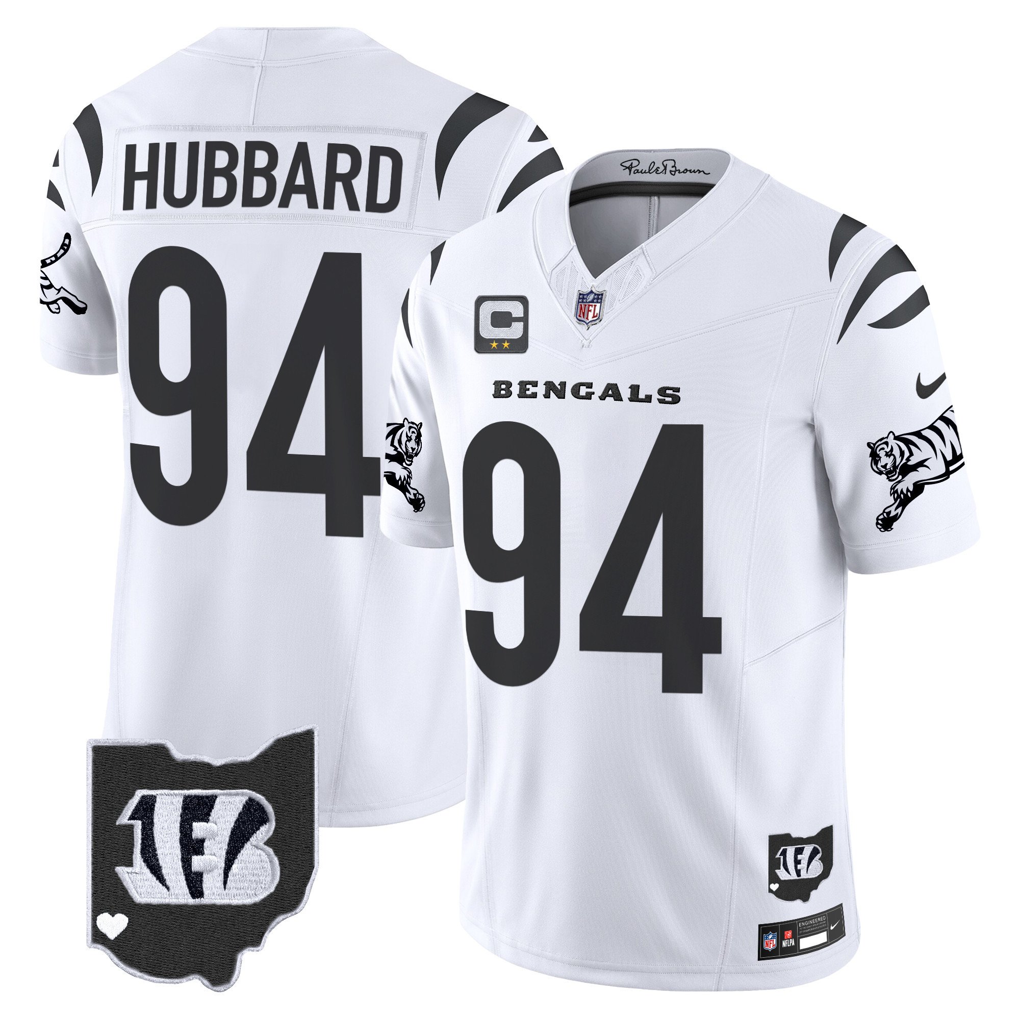 Men's Sam Hubbard Cincinnati Bengals 2024 Vapor Limited White Limited Jersey - All Stitched
