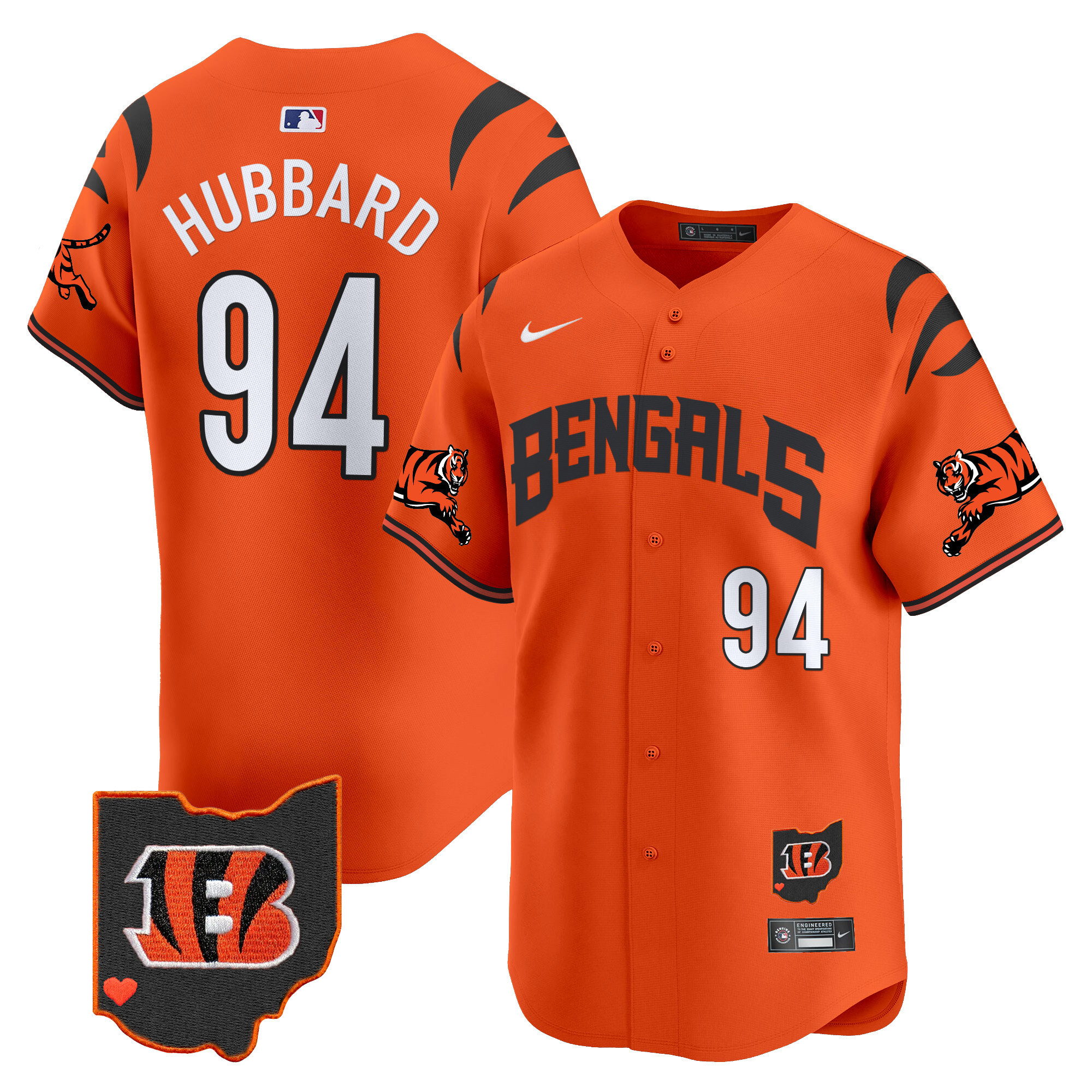 Men's Sam Hubbard Cincinnati Bengals Vapor Premier Limited Orange Jersey - All Stitched