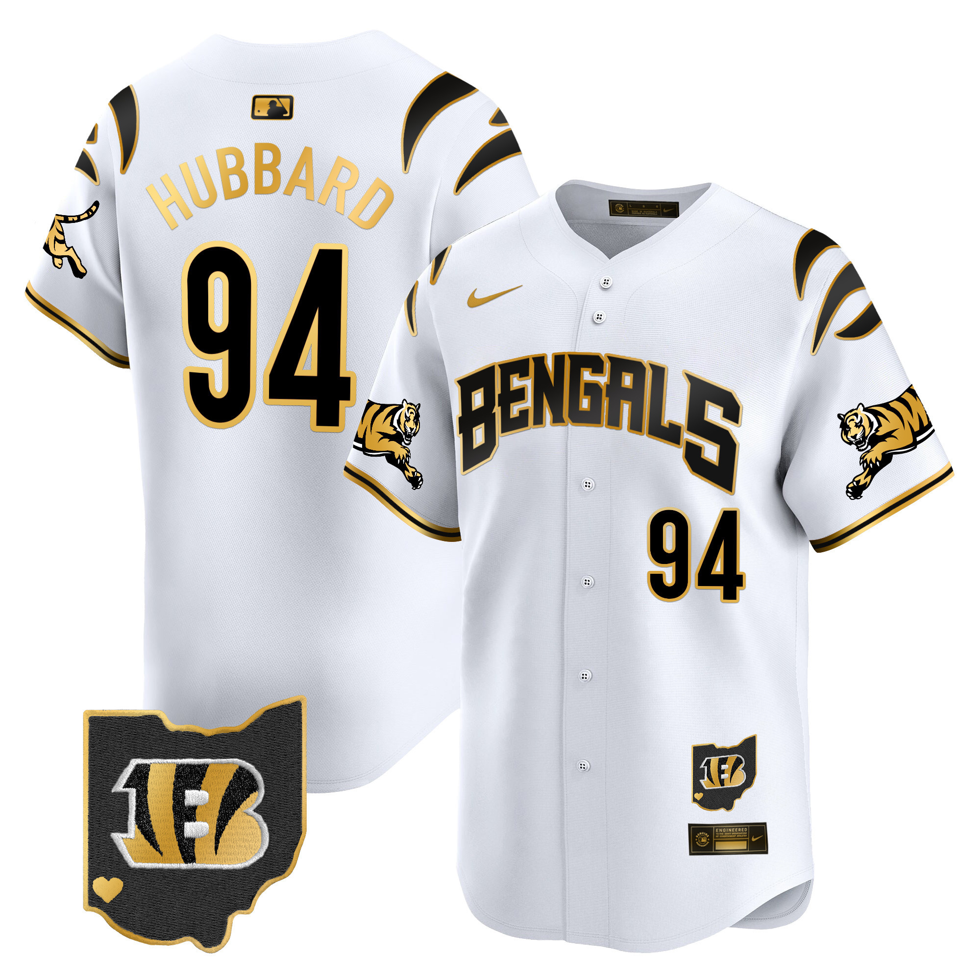 Men's Sam Hubbard Cincinnati Bengals Vapor Premier Limited White Gold Jersey - All Stitched
