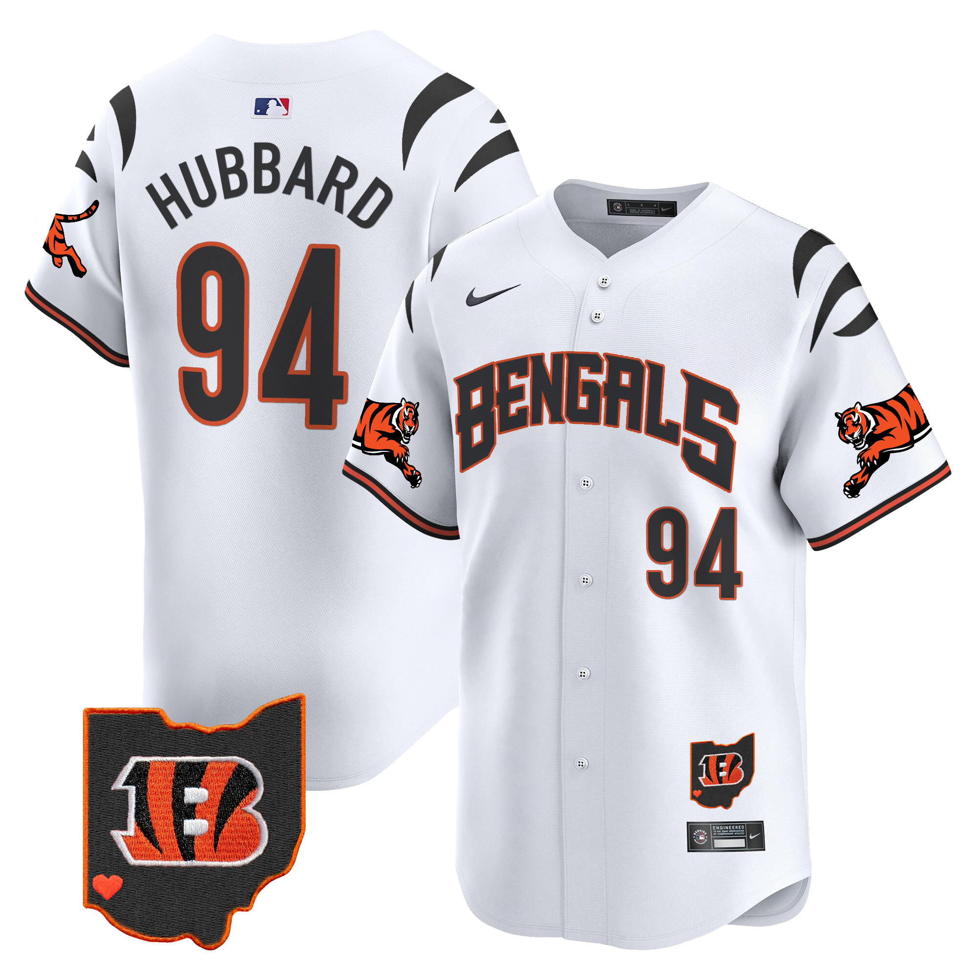 Men's Sam Hubbard Cincinnati Bengals Vapor Premier Limited White Jersey - All Stitched
