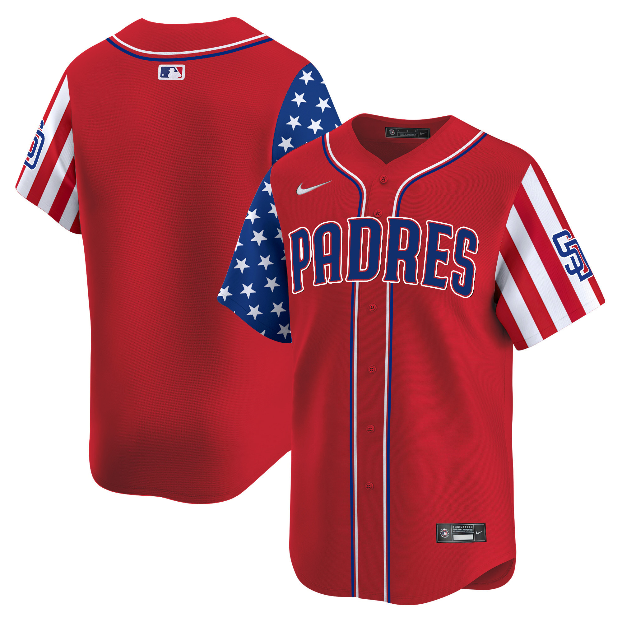 Men's San Diego Padres 2024 Independence Day Vapor Premier Limited Red Jersey - All Stitched