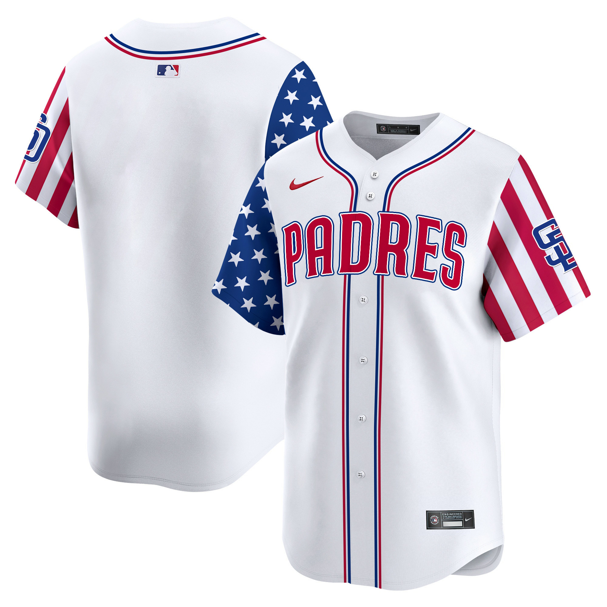 Men's San Diego Padres 2024 Independence Day Vapor Premier Limited White Jersey - All Stitched