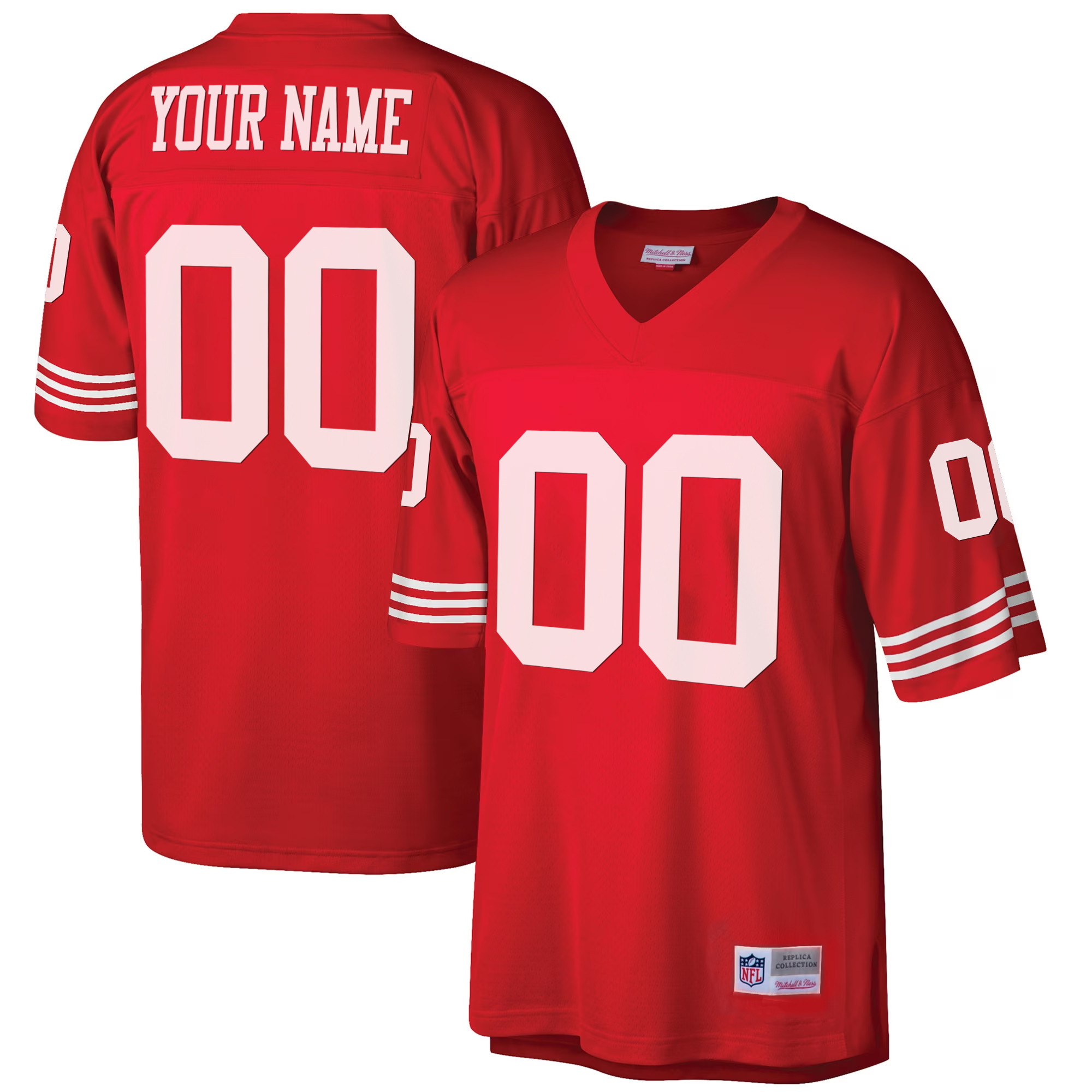 Men's San Francisco 49ers 1990 Big & Tall Custom Red Jersey - All Stitched