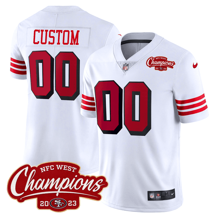 Men's San Francisco 49ers 94 Throwback NFC West Champions Patch Vapor Custom White Jersey - All Stitched