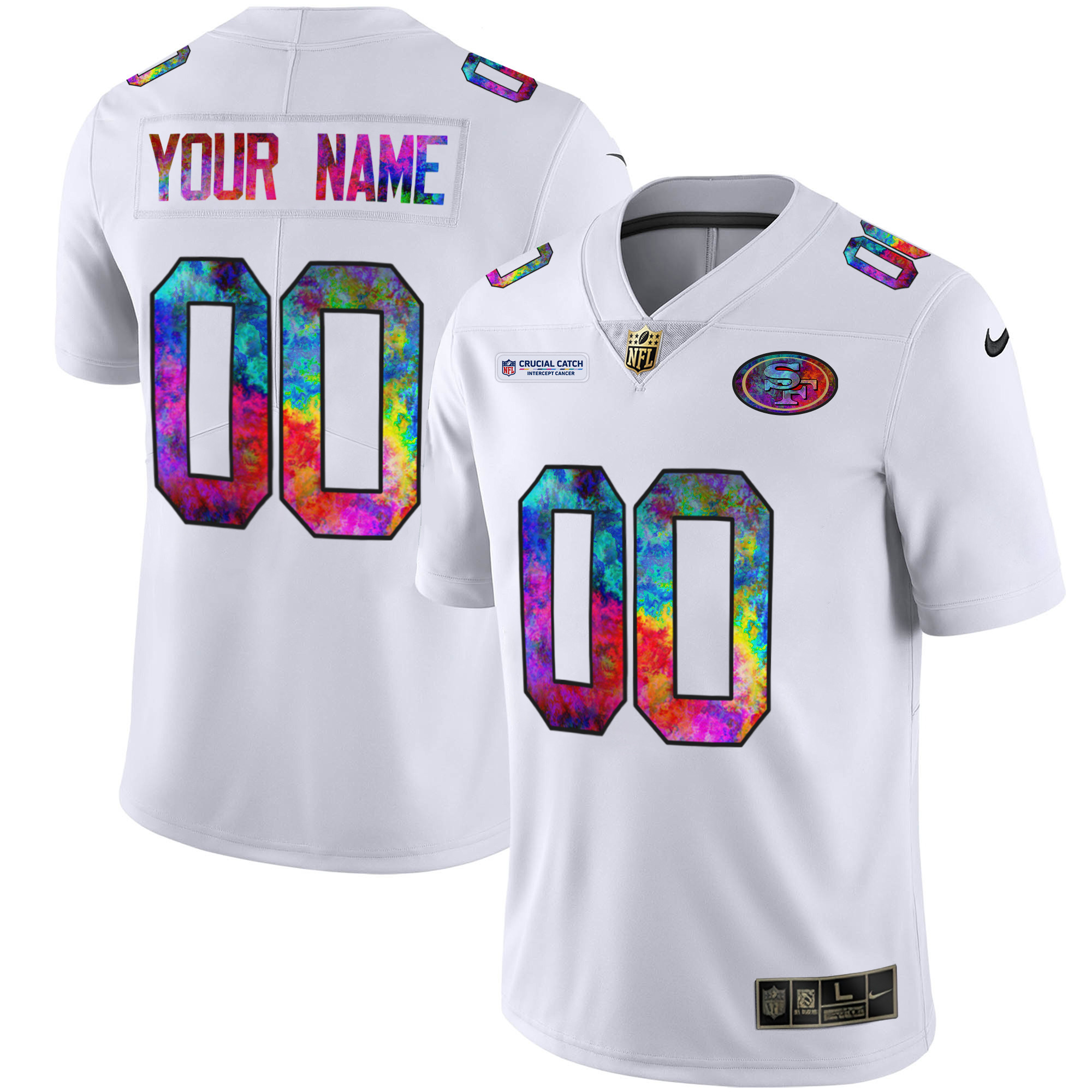 Men's San Francisco 49ers Crucial Catch Custom White Jersey - All Stitched