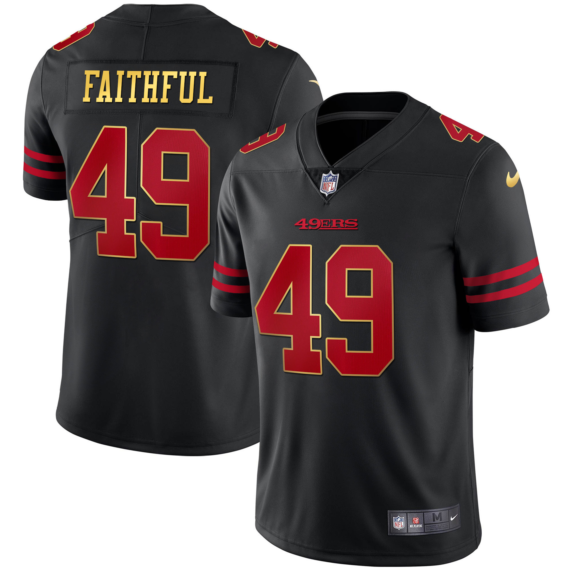 Men's San Francisco 49ers Faithful Vapor Black Jersey - All Stitched