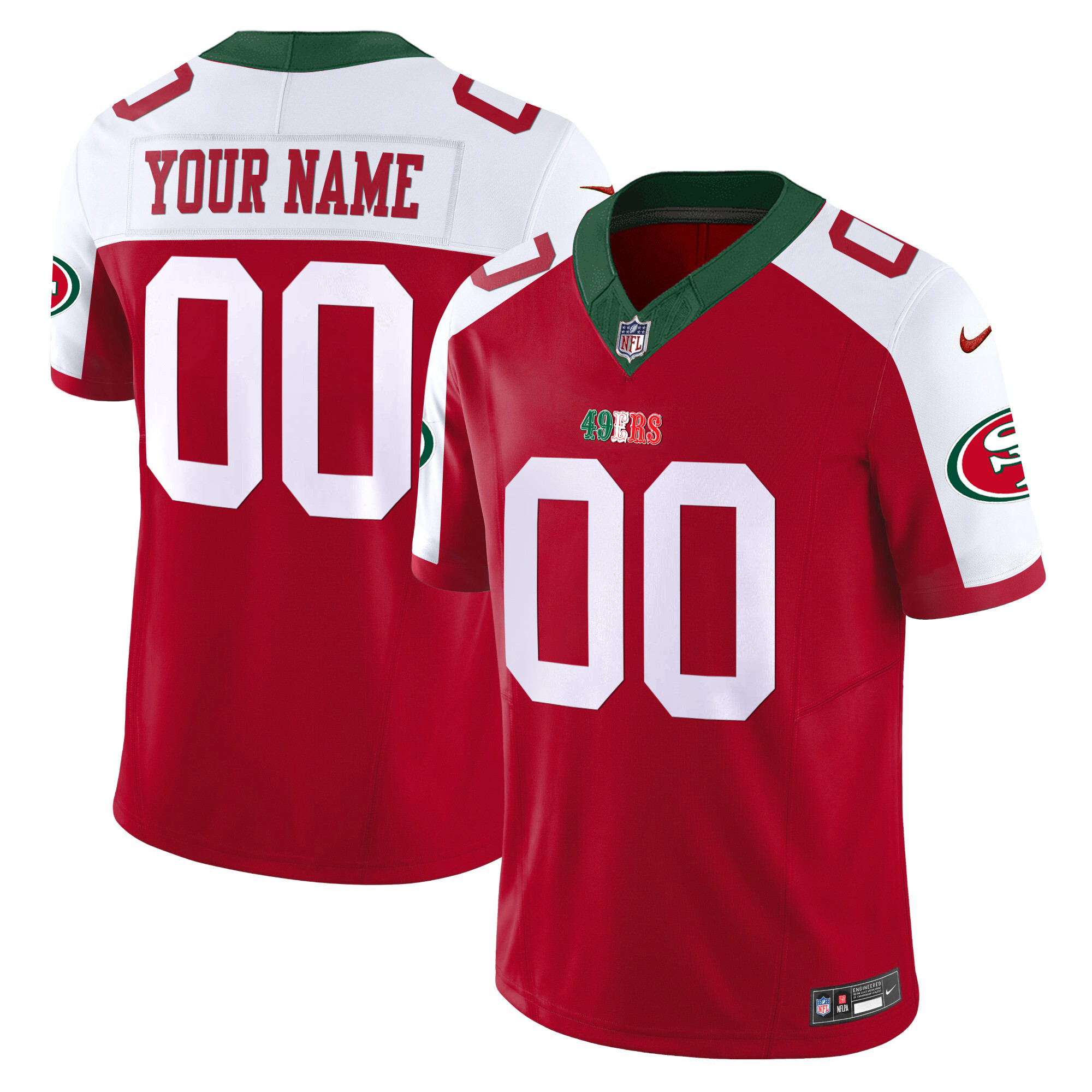 Men's San Francisco 49ers Mexico Vapor Custom Red Alternate Jersey V2 - All Stitched