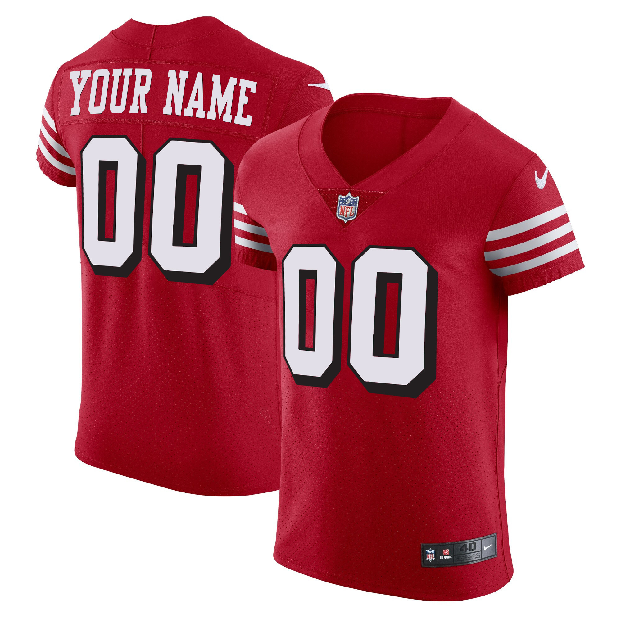 Men's San Francisco 49ers Vapor Elite Custom Red Jersey - All Stitched